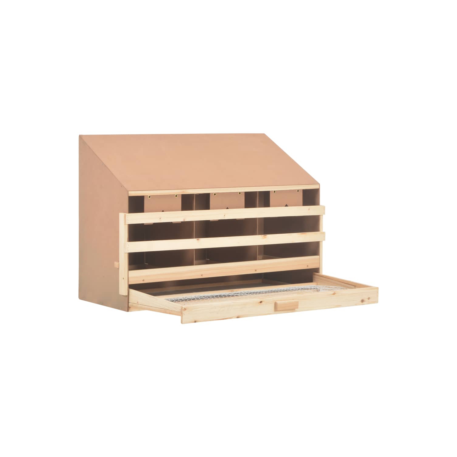 vidaXL Chicken Laying Nest 3 Compartments 93x40x65 cm Solid Pine Wood