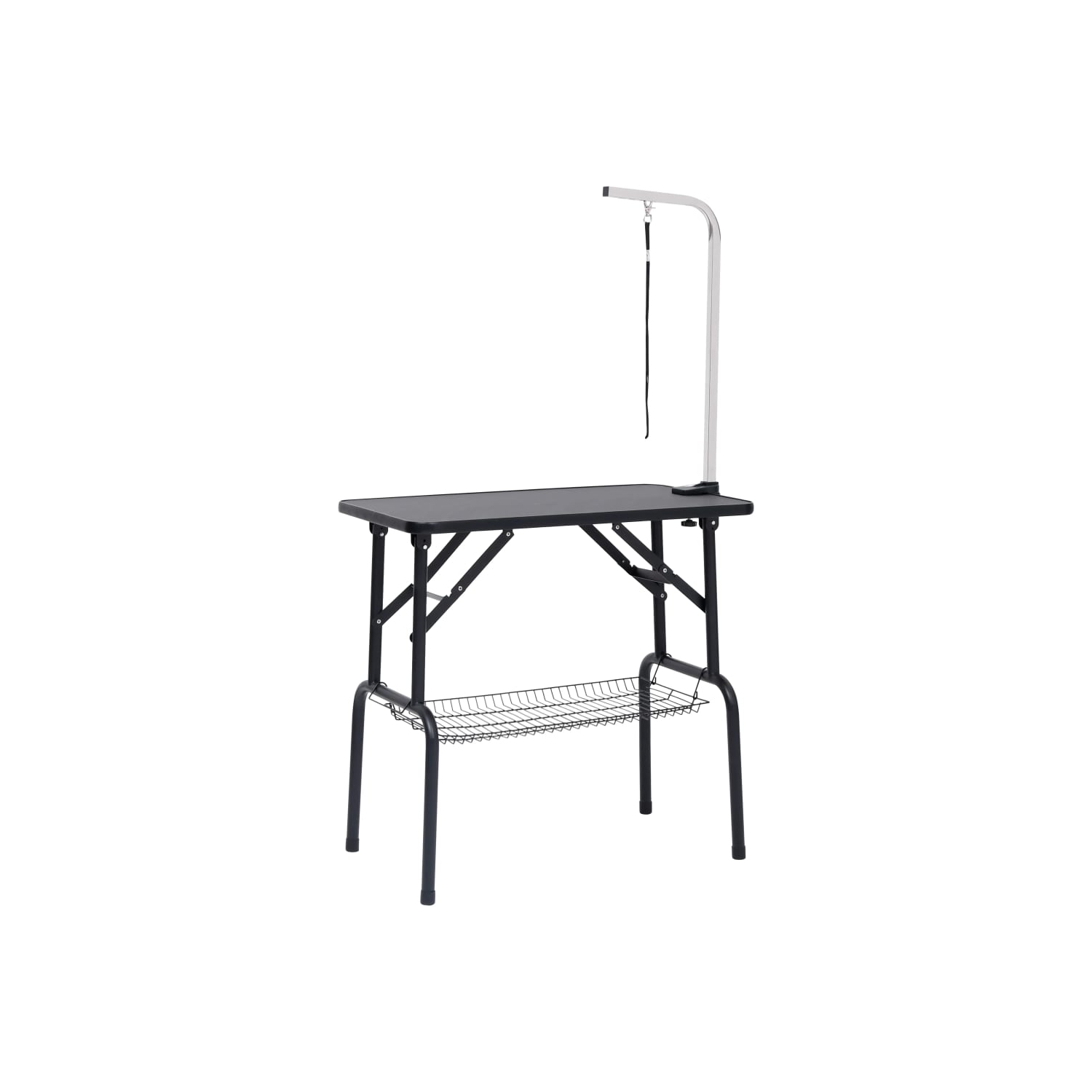 vidaXL Adjustable Dog Grooming Table with 1 Loop and Basket