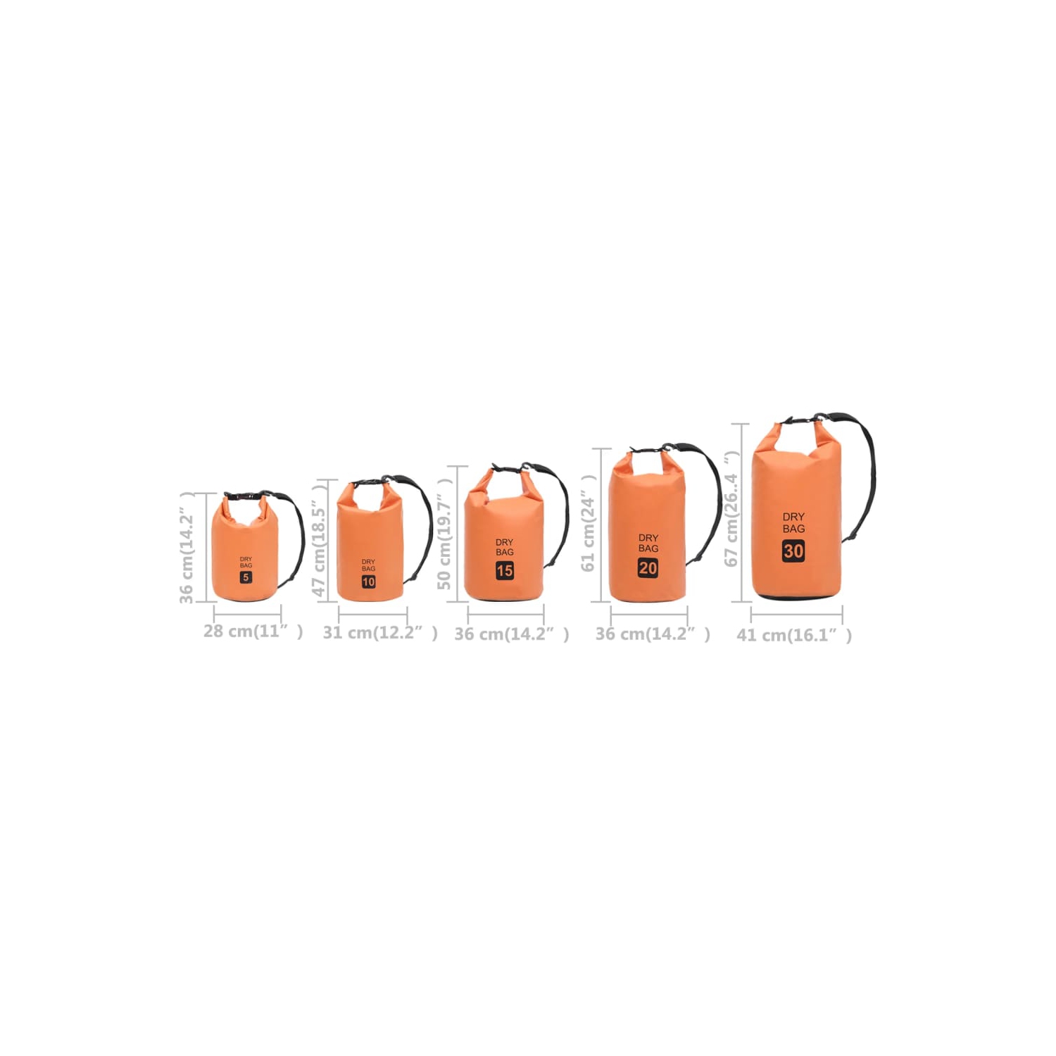 vidaXL Dry Bag Orange 30 L PVC