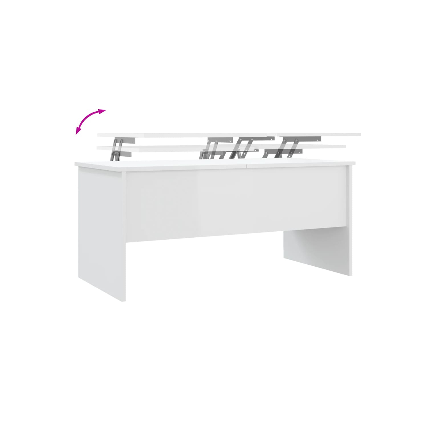 vidaXL Coffee Table High Gloss White 102x50.5x46.5 cm Engineered Wood