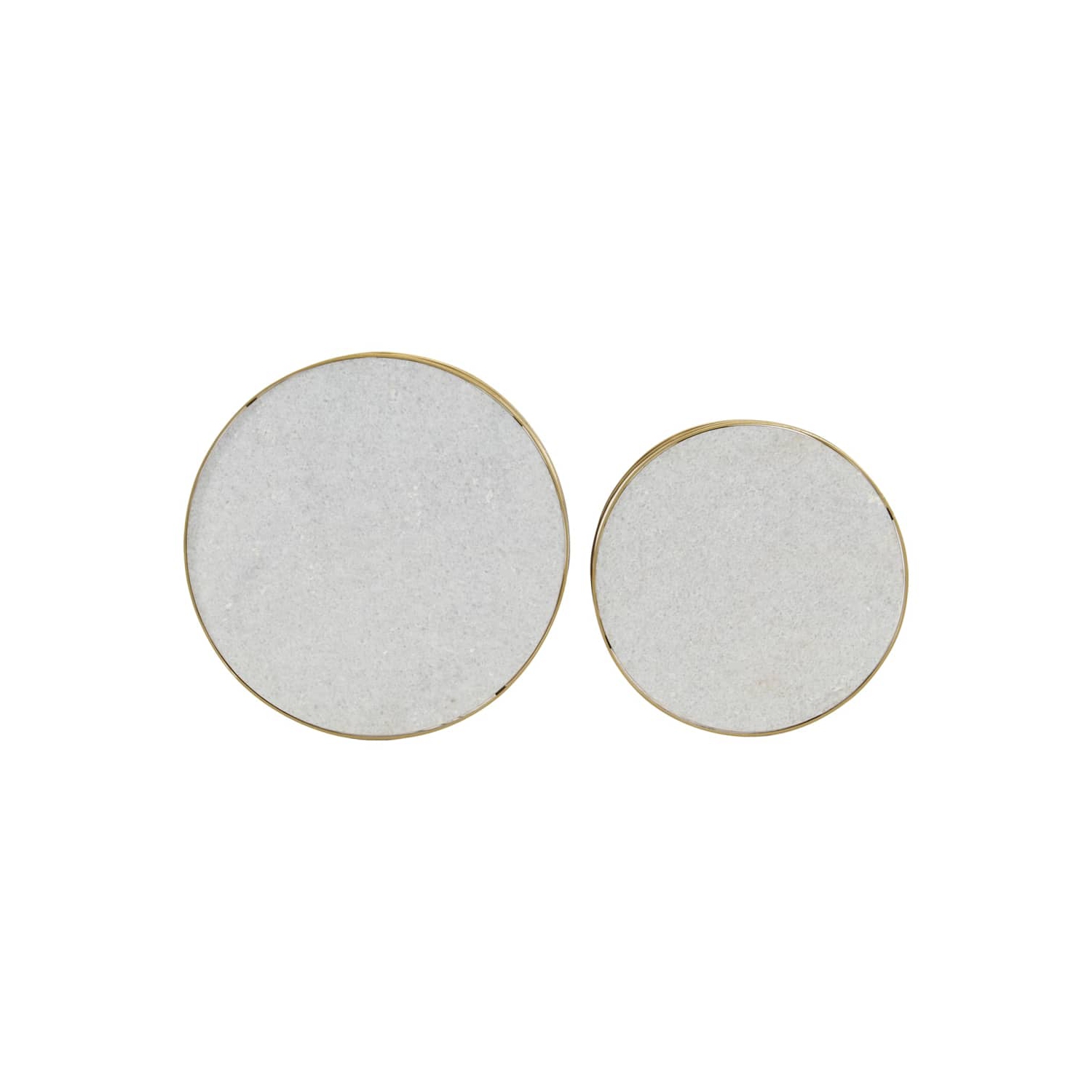 vidaXL 2 Piece Coffee Table Set Marble Brass and White