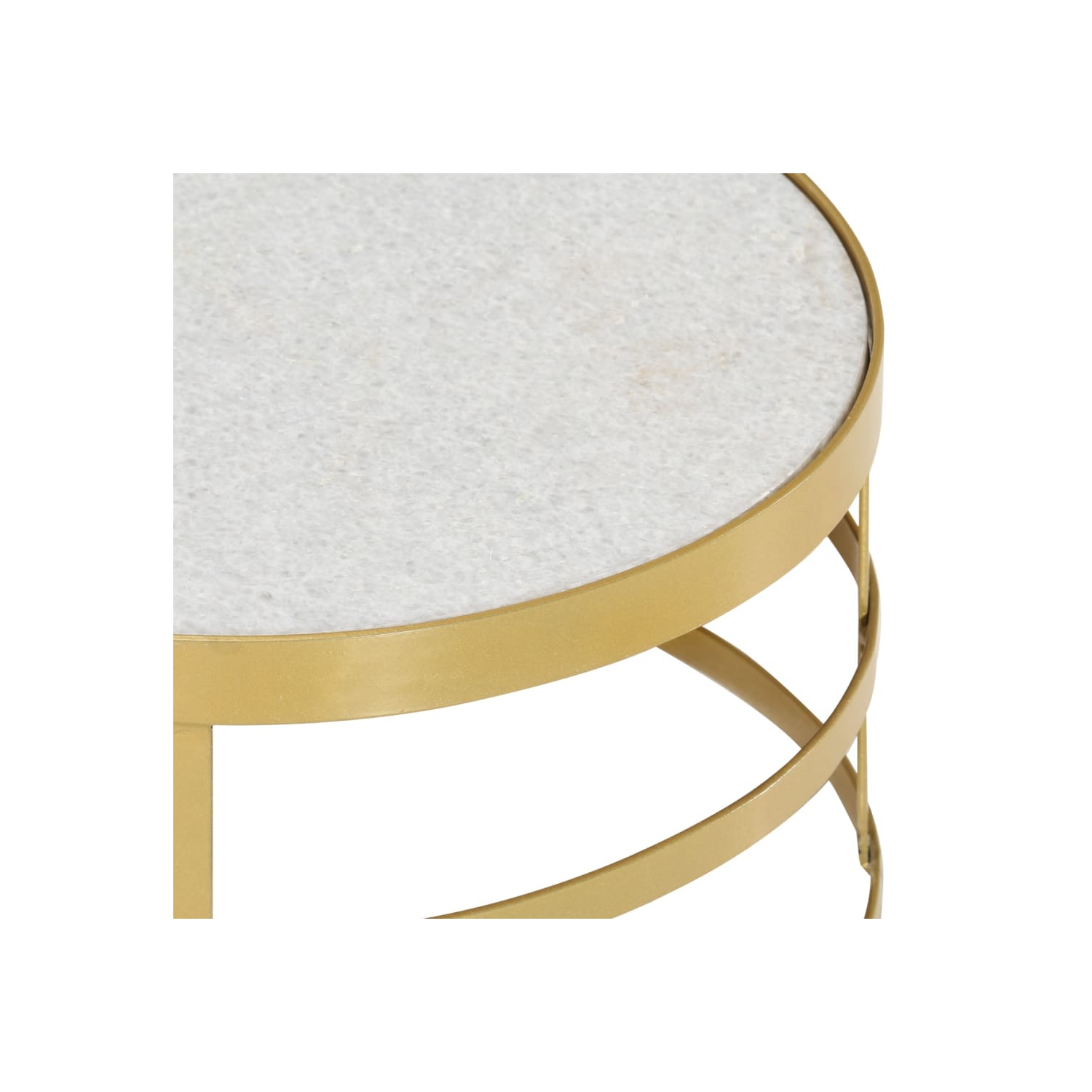 vidaXL 2 Piece Coffee Table Set Marble Brass and White