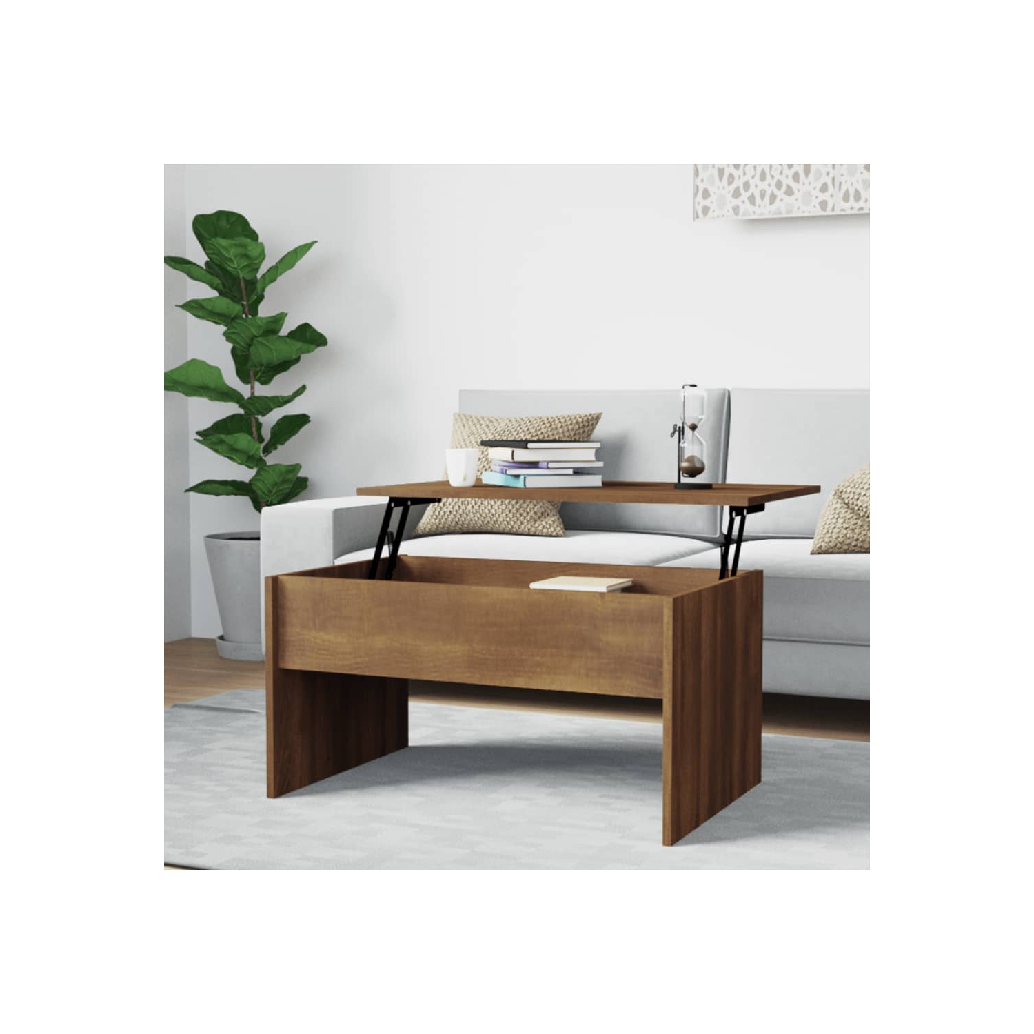 vidaXL Coffee Table Brown Oak 80x50.5x41.5 cm Engineered Wood