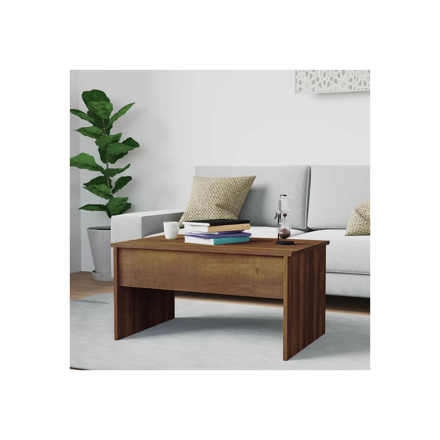 vidaXL Coffee Table Brown Oak 80x50.5x41.5 cm Engineered Wood