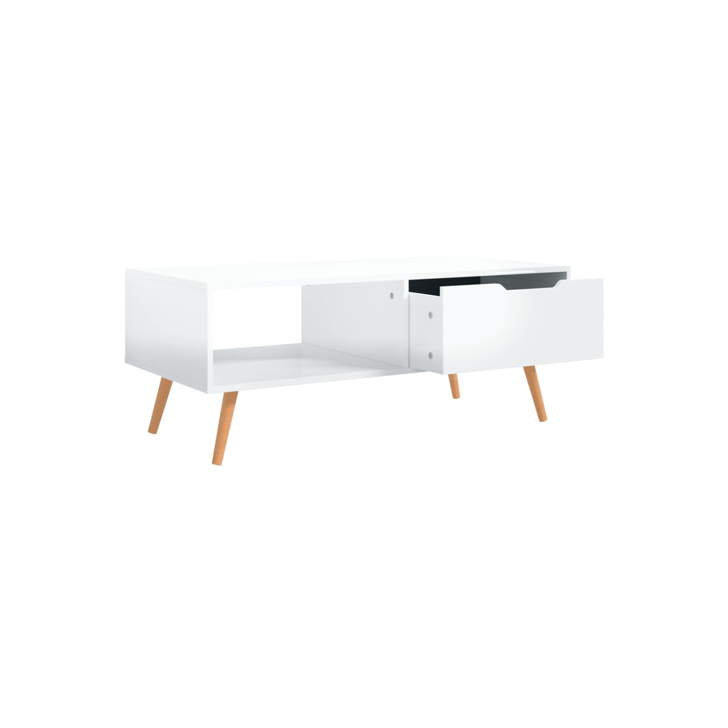 Table basse blanche très lustrée 100 x 49,5 x 43&nbsp;cm bois d'ingénierie