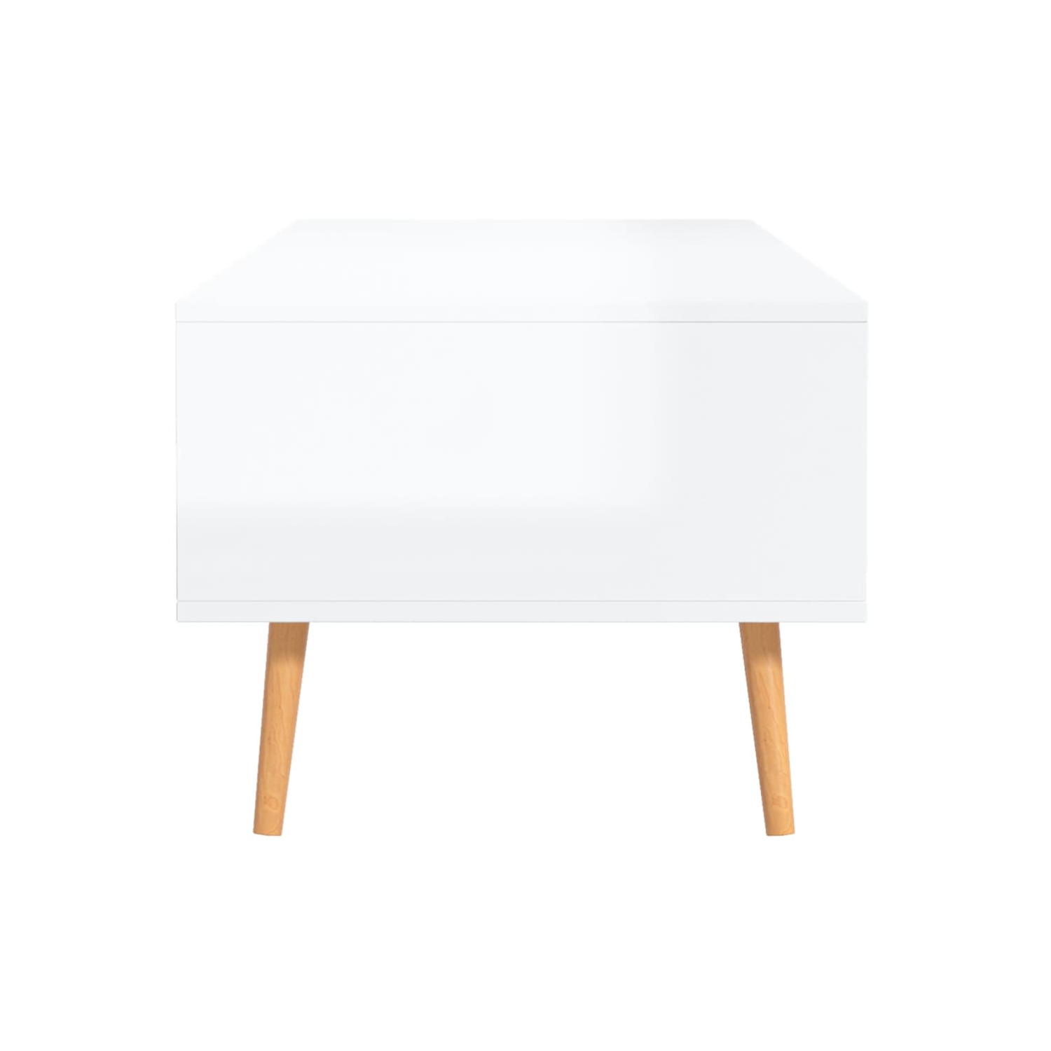 Table basse blanche très lustrée 100 x 49,5 x 43&nbsp;cm bois d'ingénierie