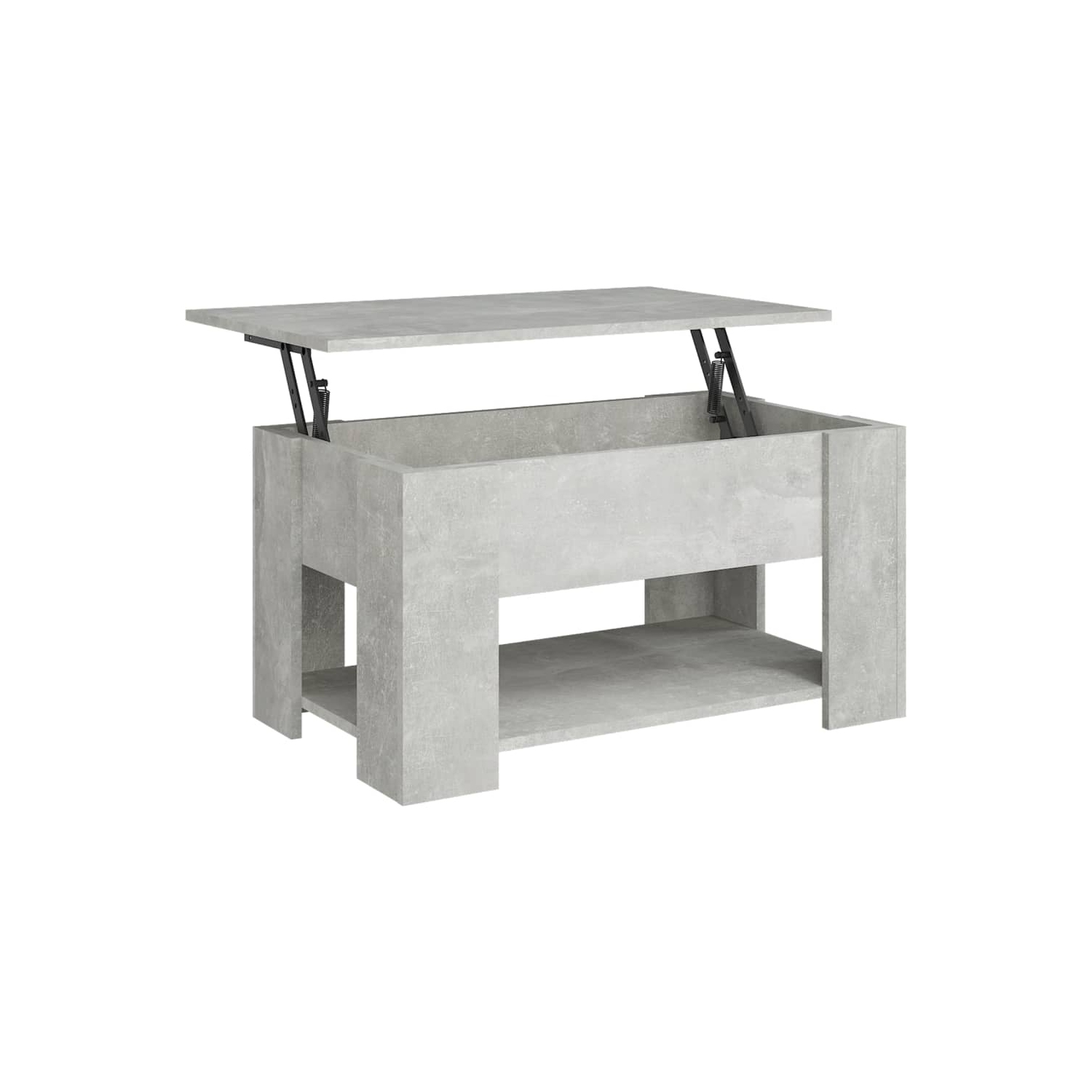 Table basse en béton de vidaXL, gris, 79 x 49 x 41&nbsp;cm, bois d'ingénierie