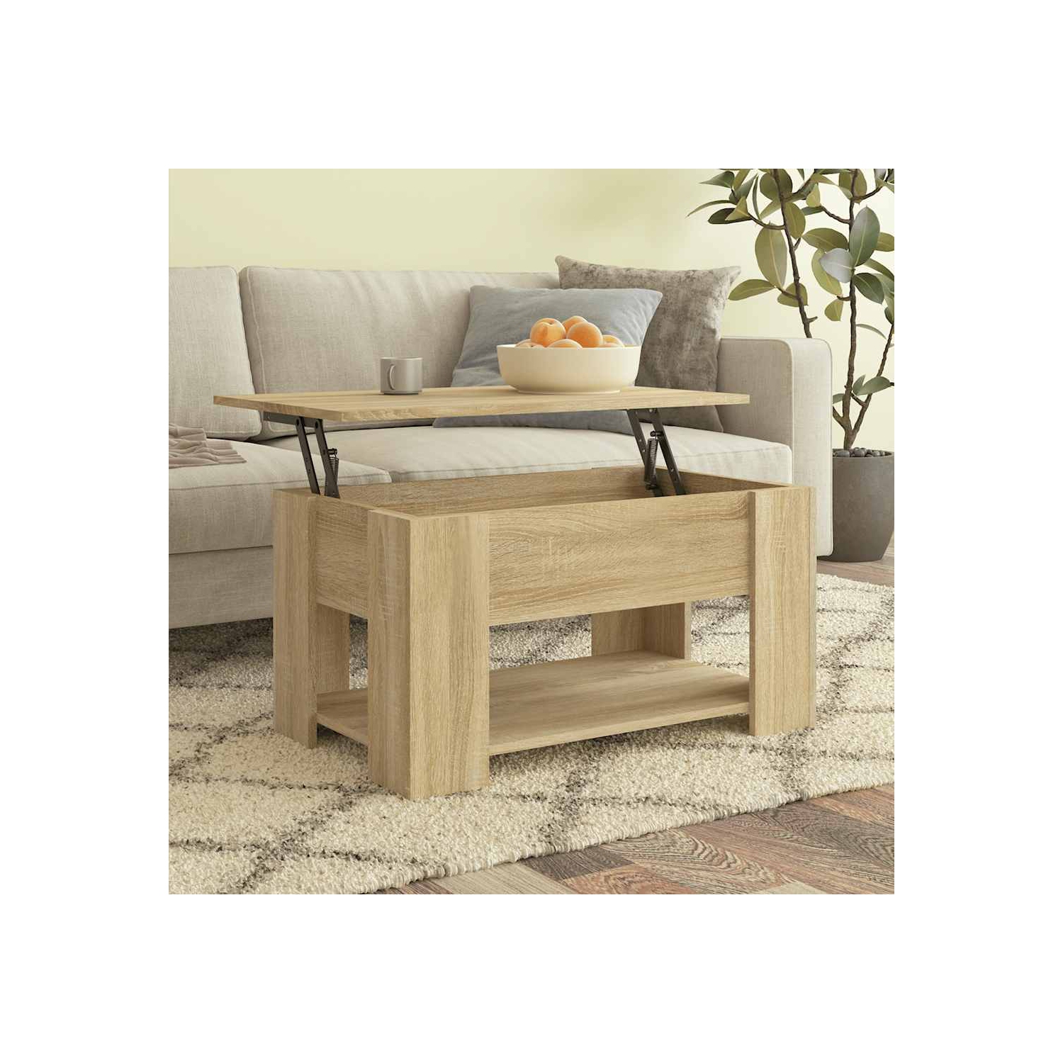 vidaXL Coffee Table Sonoma Oak 79x49x41 cm Engineered Wood