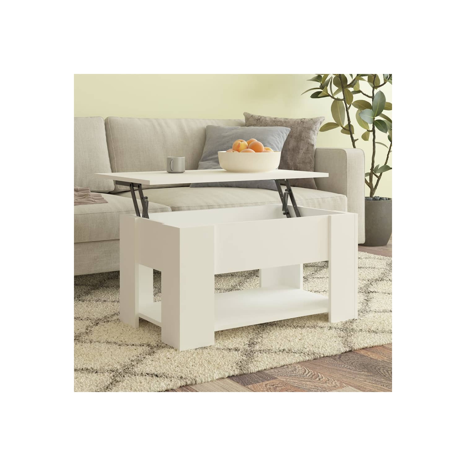 vidaXL Coffee Table White 79x49x41 cm Engineered Wood