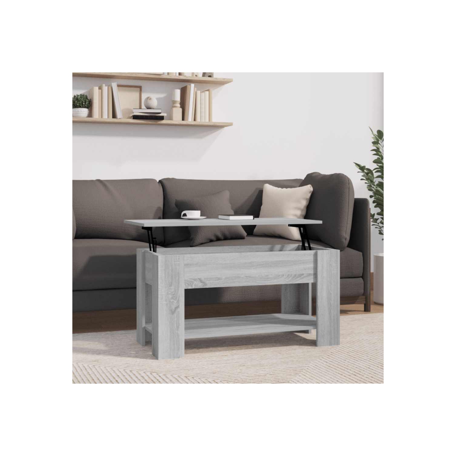 vidaXL Coffee Table Grey Sonoma 101x49x52 cm Engineered Wood