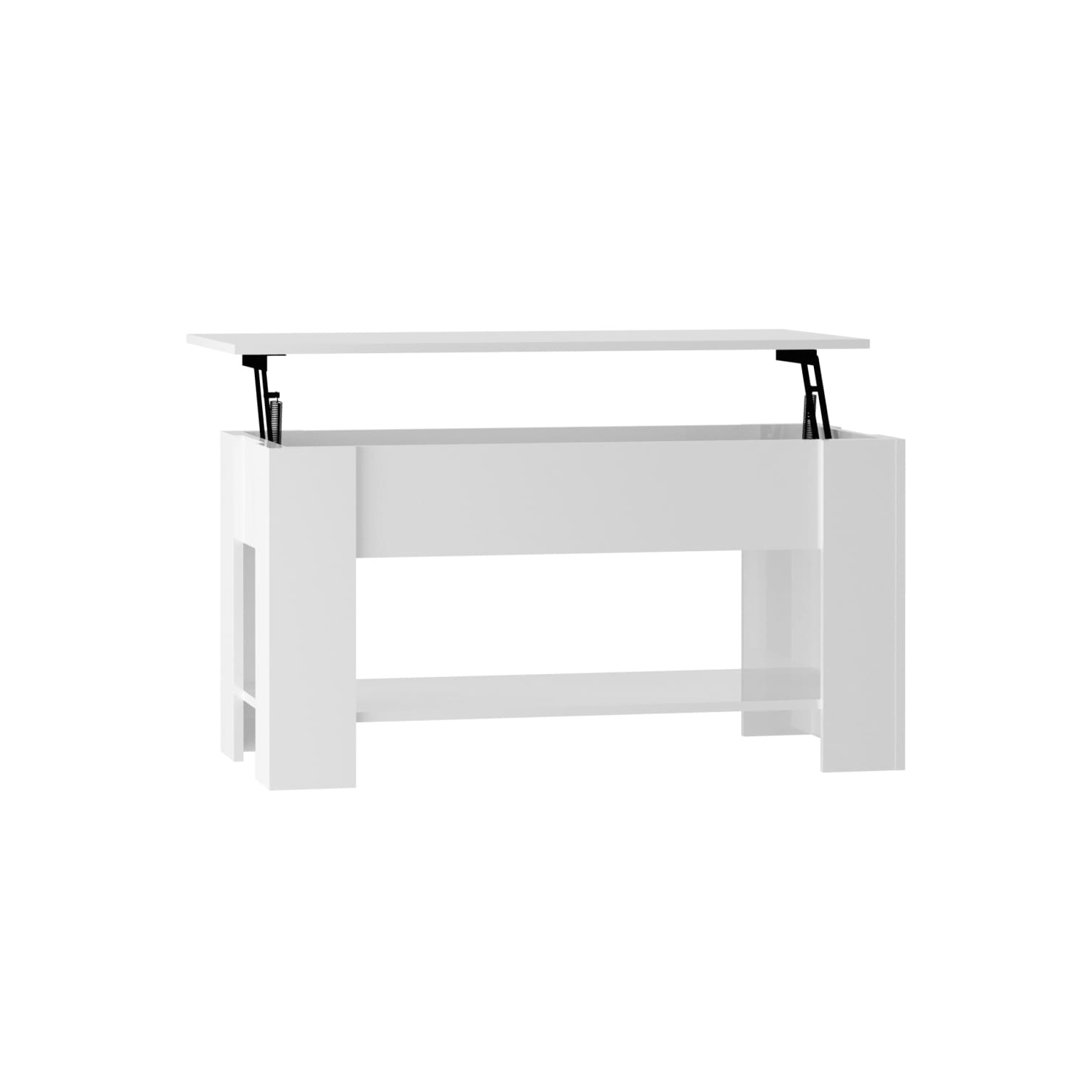 vidaXL Coffee Table High Gloss White 101x49x52 cm Engineered Wood