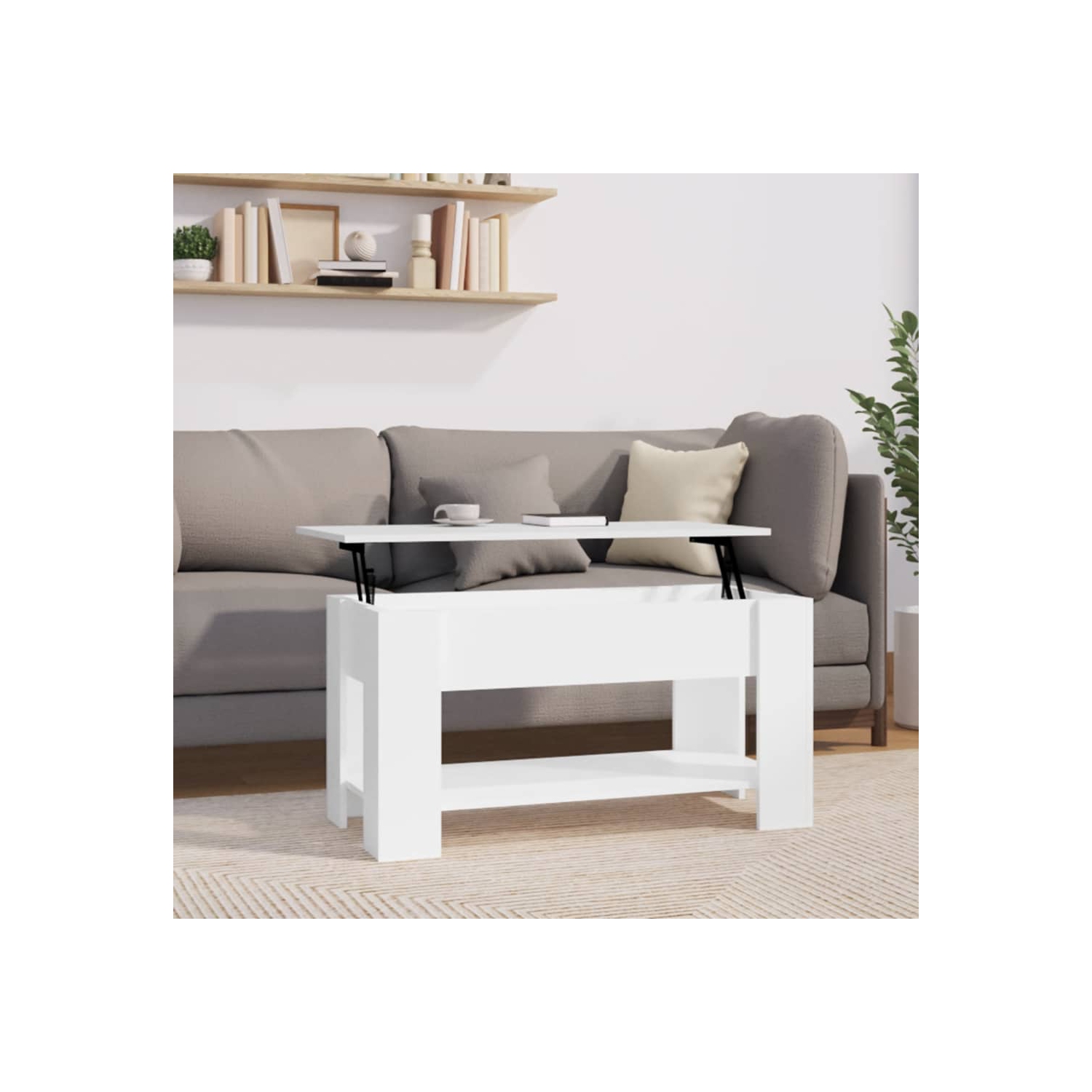 vidaXL Coffee Table High Gloss White 101x49x52 cm Engineered Wood