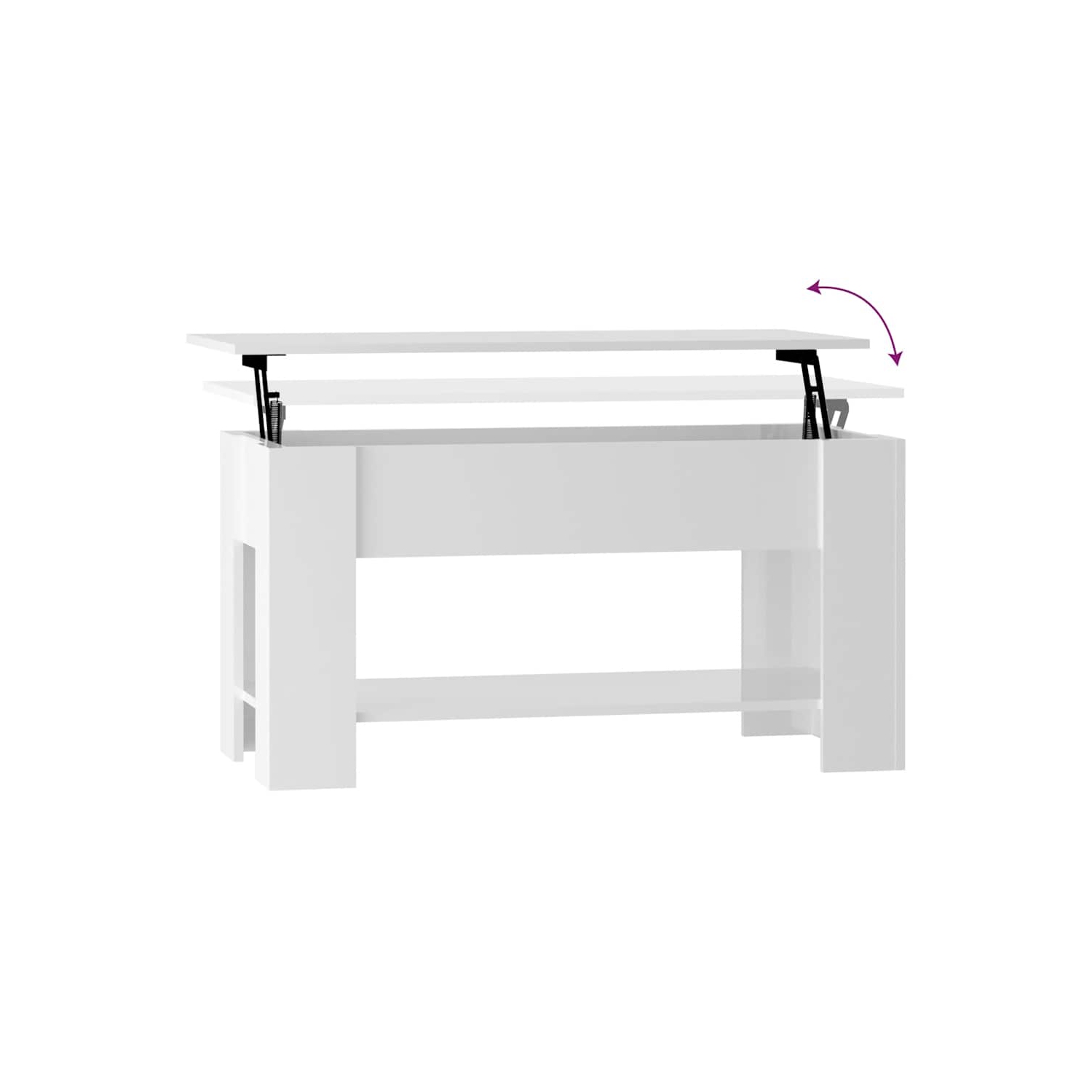 vidaXL Coffee Table High Gloss White 101x49x52 cm Engineered Wood