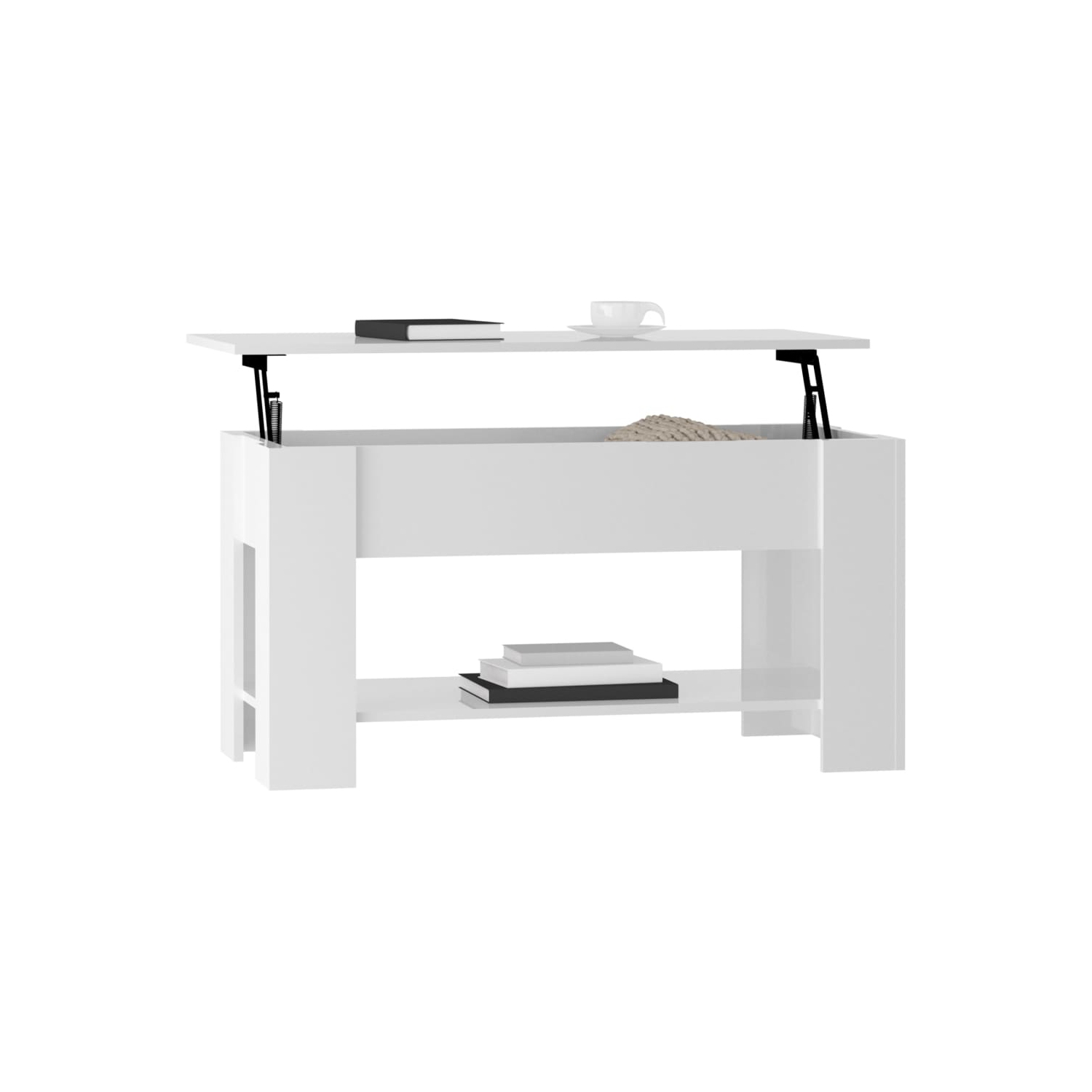 vidaXL Coffee Table High Gloss White 101x49x52 cm Engineered Wood