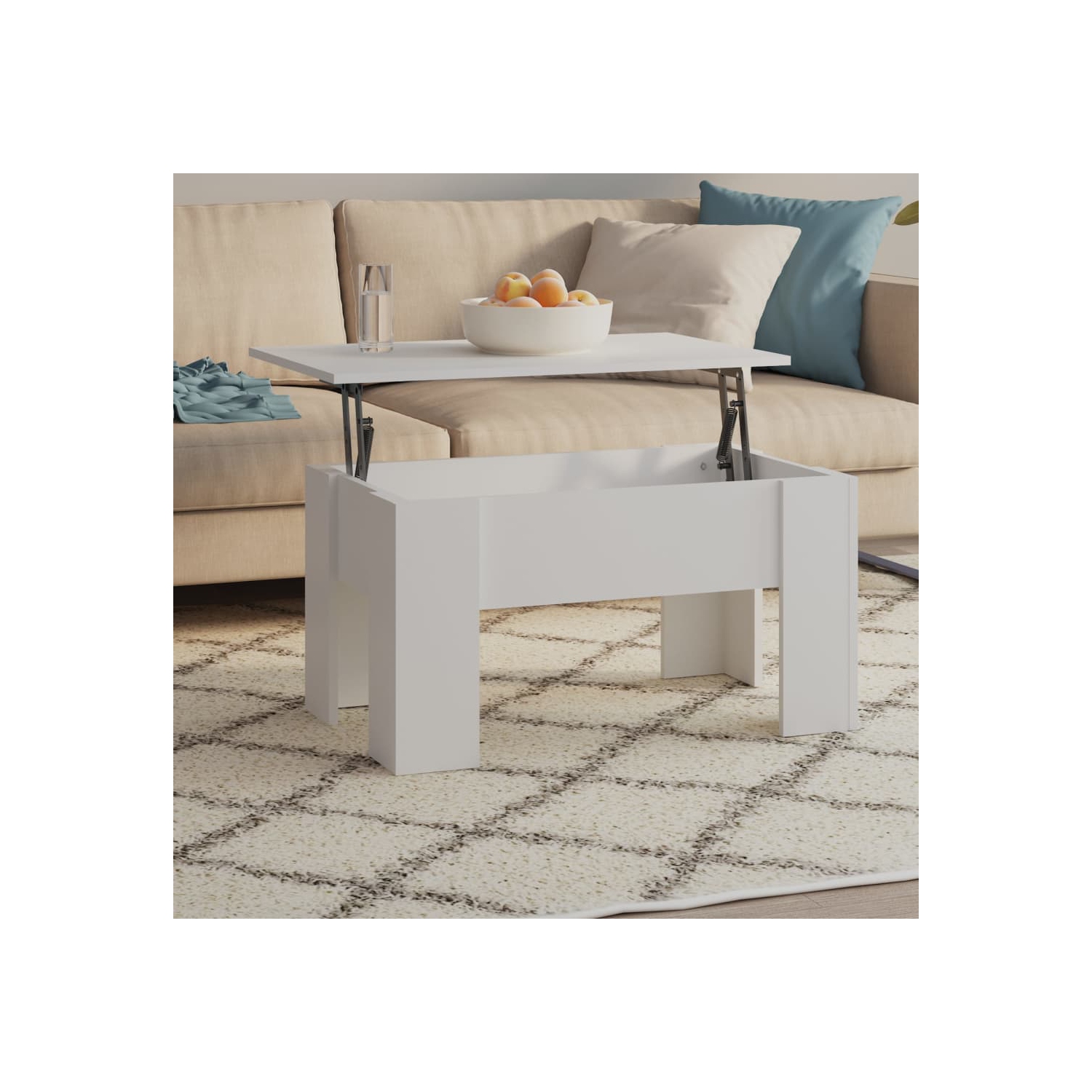 vidaXL Coffee Table White 79x49x41 cm Engineered Wood