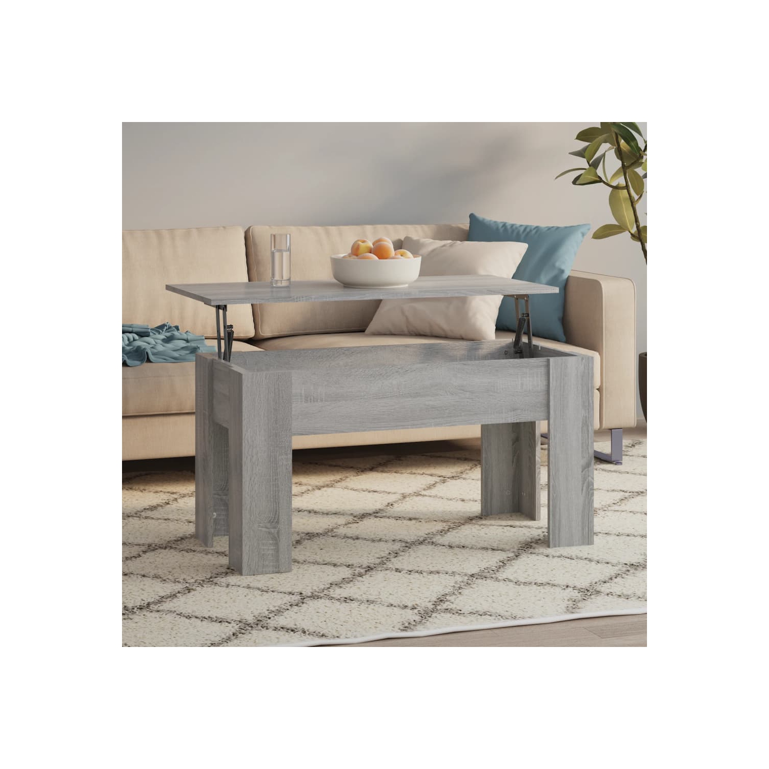 vidaXL Coffee Table Grey Sonoma 101x49x52 cm Engineered Wood