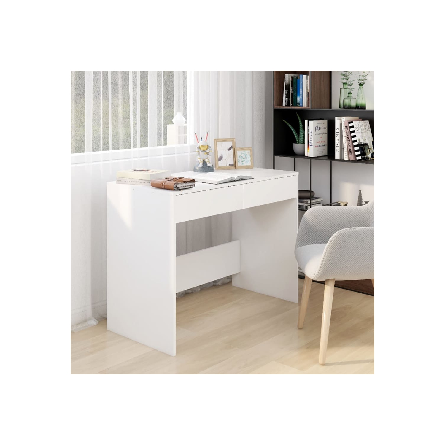vidaXL Desk White 101x50x76.5 cm Engineered Wood