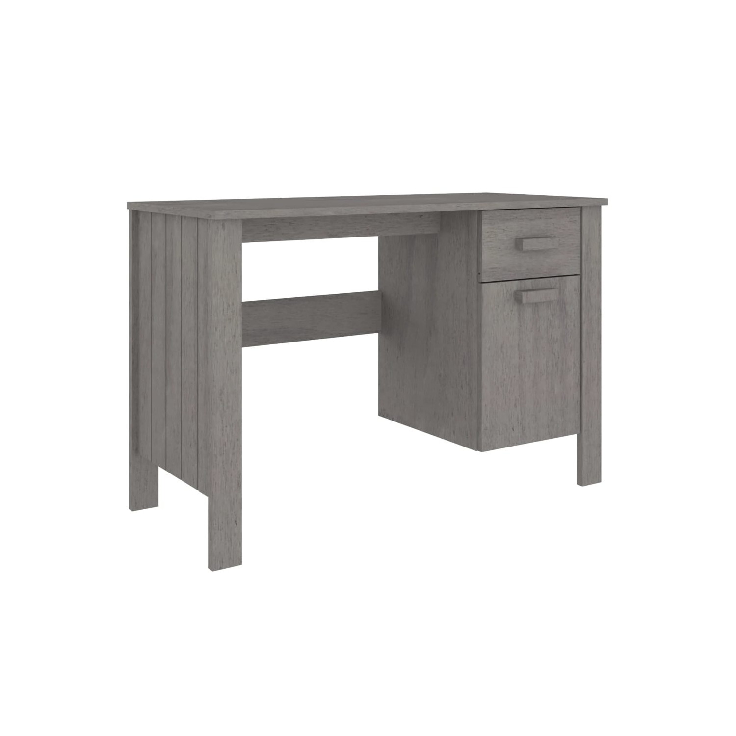 vidaXL Desk HAMAR Light Grey 113x50x75 cm Solid Wood Pine