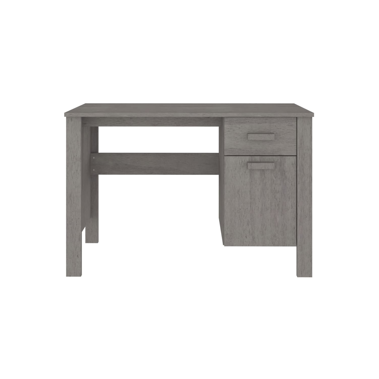vidaXL Desk HAMAR Light Grey 113x50x75 cm Solid Wood Pine