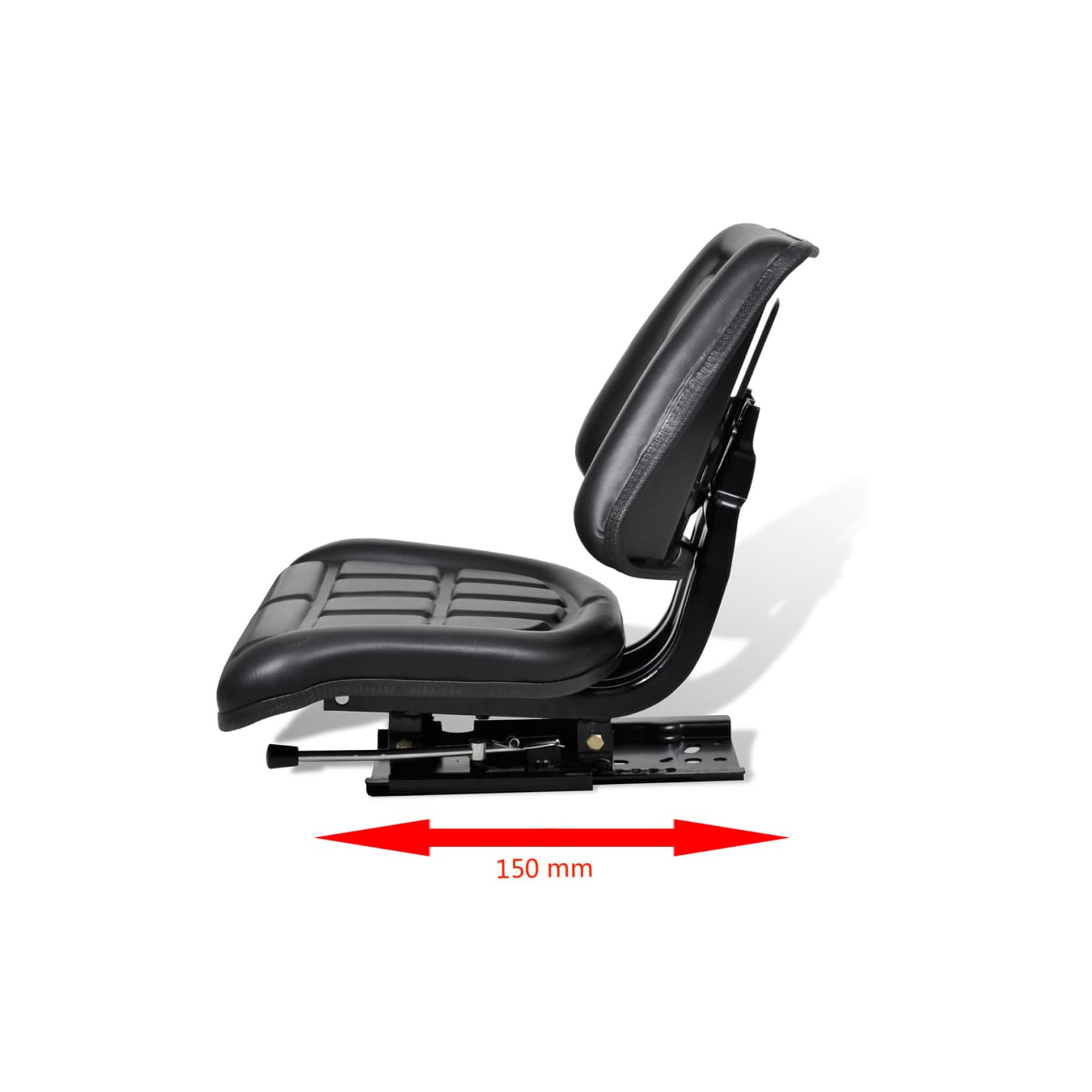 vidaXL Tractor Seat with Backrest Black