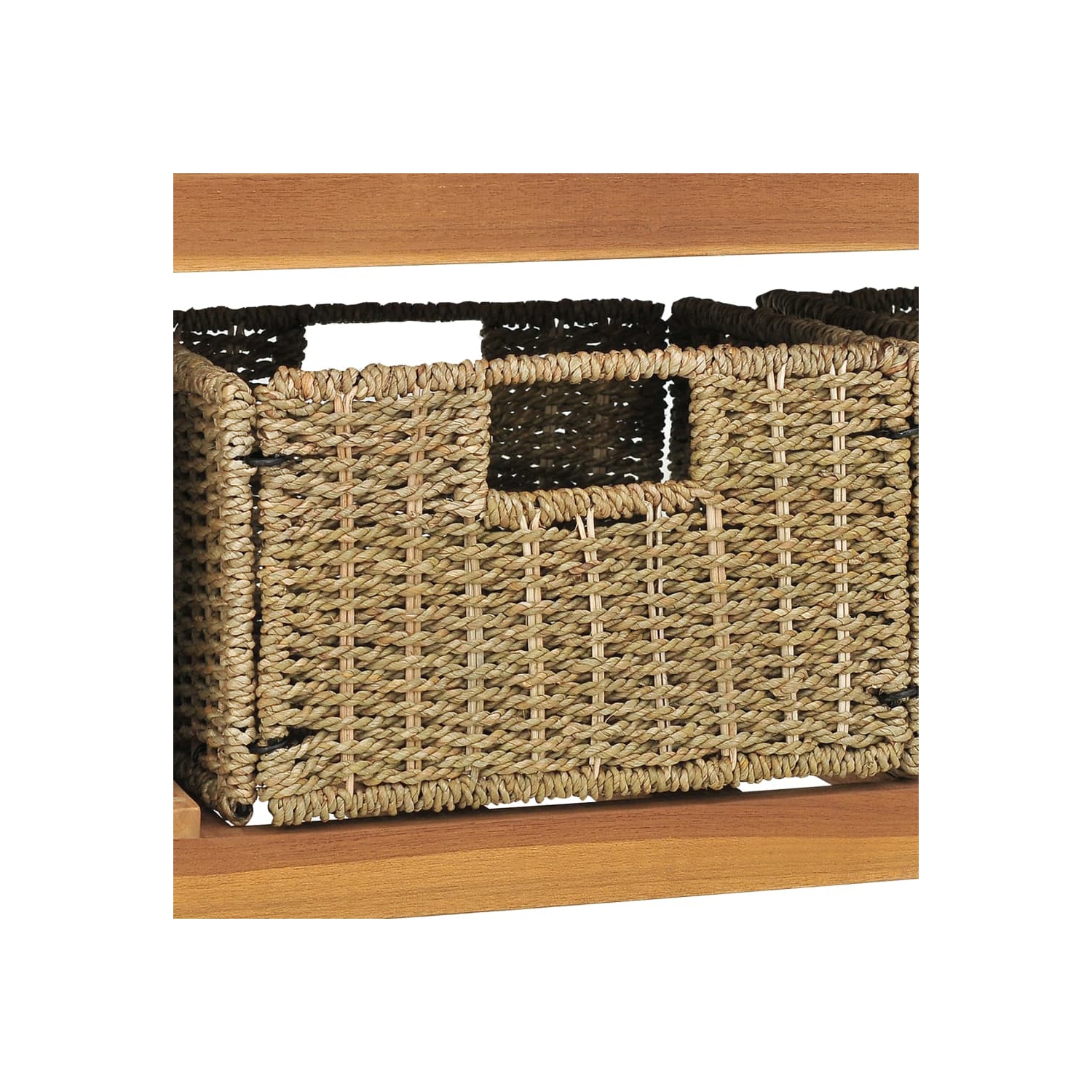 vidaXL Bathroom Vanity Cabinet with 3 Baskets Solid Wood Teak 132x45x75 cm