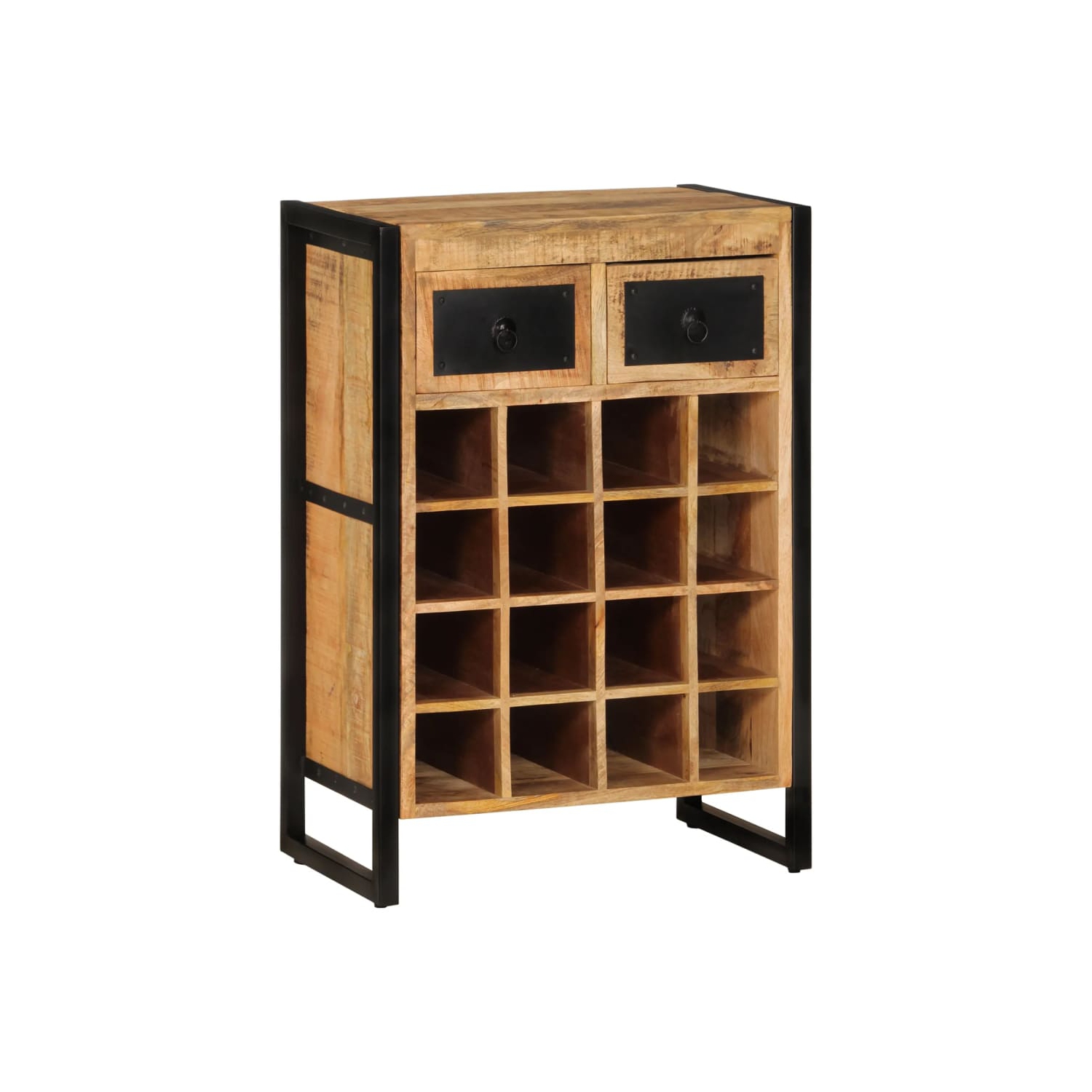 vidaXL Wine Rack for 16 Bottles Solid Wood Mango