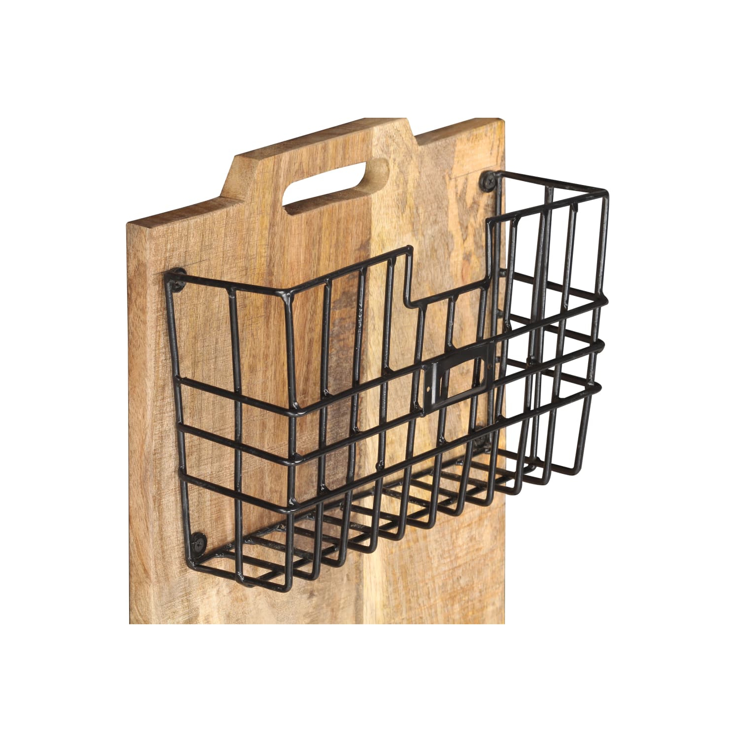 vidaXL Wall-mounted Magazine Rack 33x10x67 cm Solid Rough Mango Wood