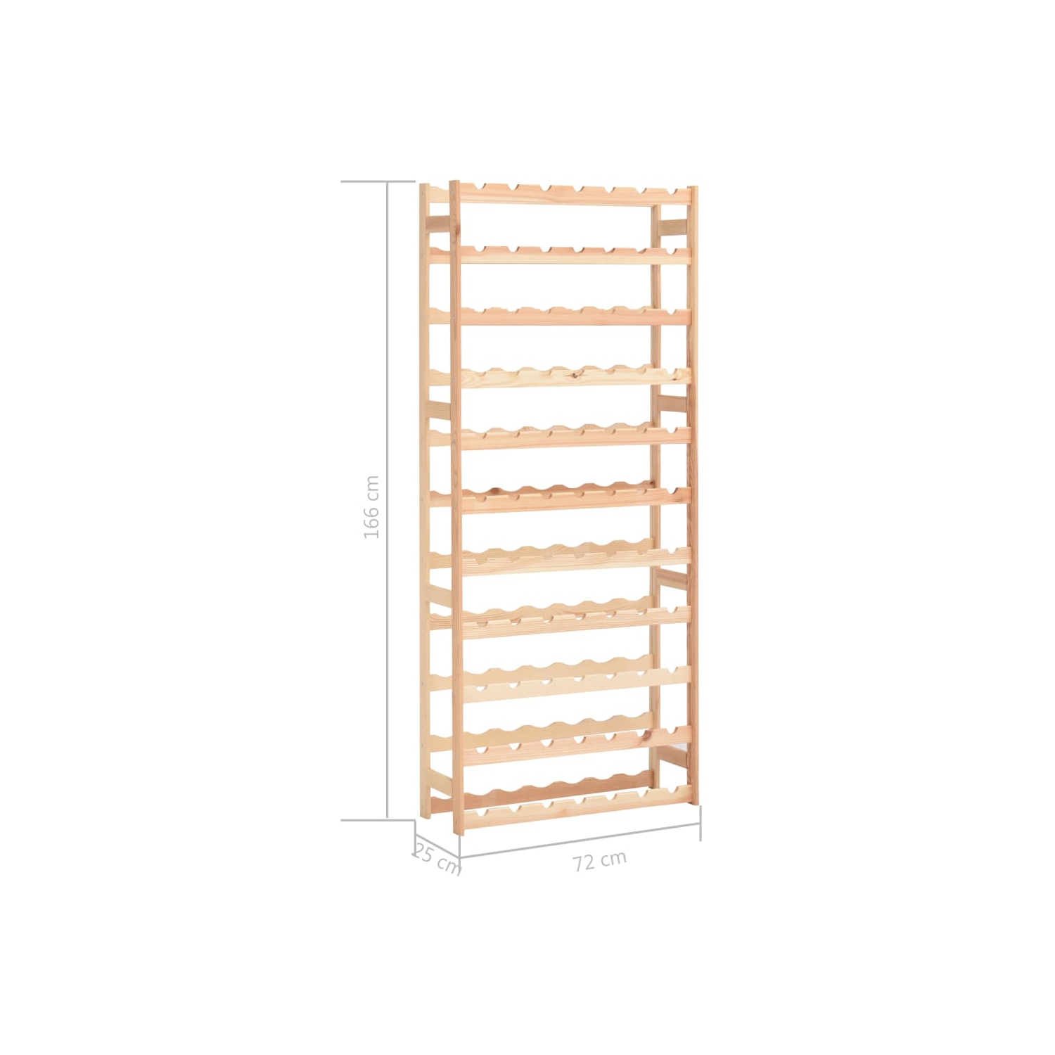 vidaXL Wine Rack for 77 Bottles Pinewood