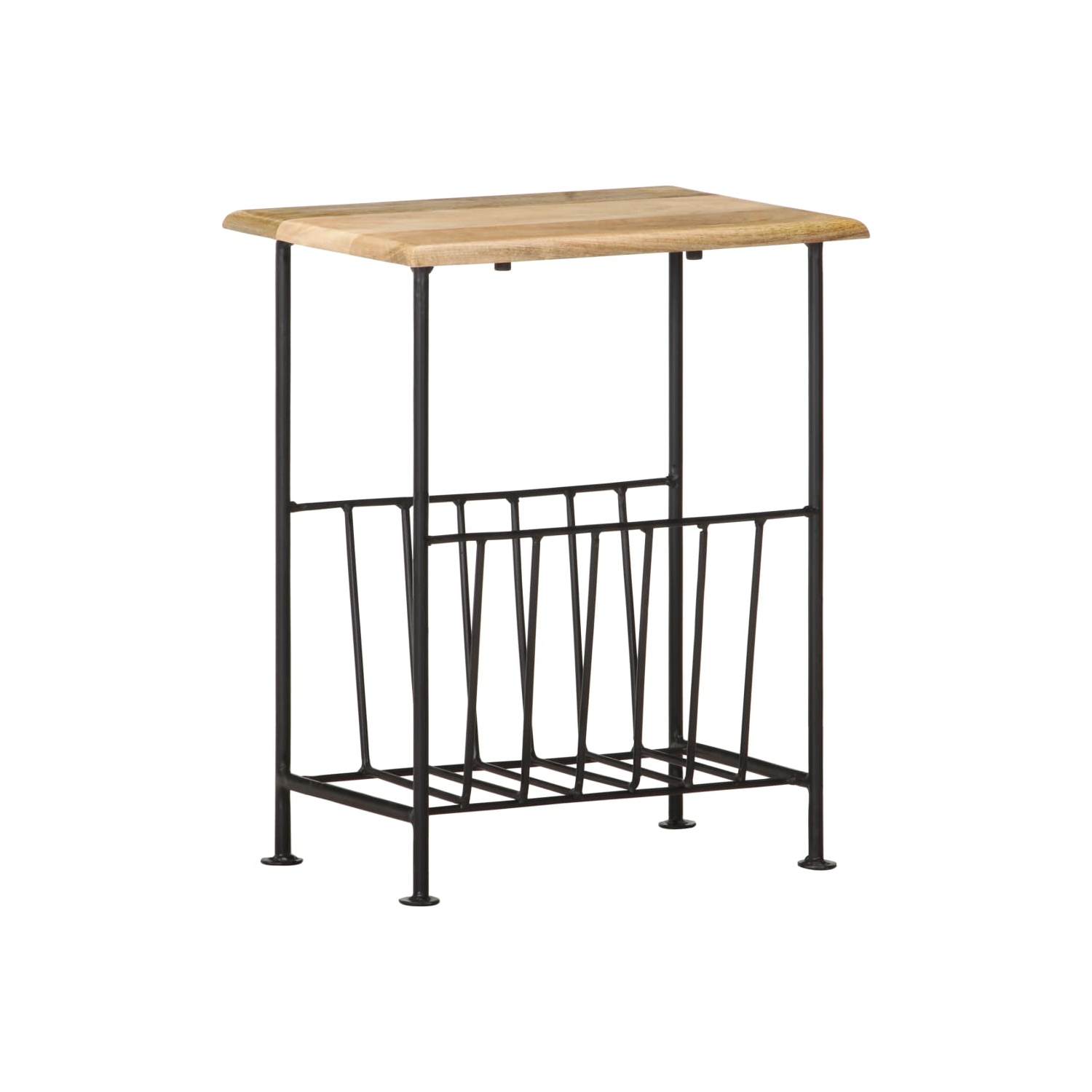 vidaXL Magazine Rack 40x30x50 cm Solid Mango Wood and Steel