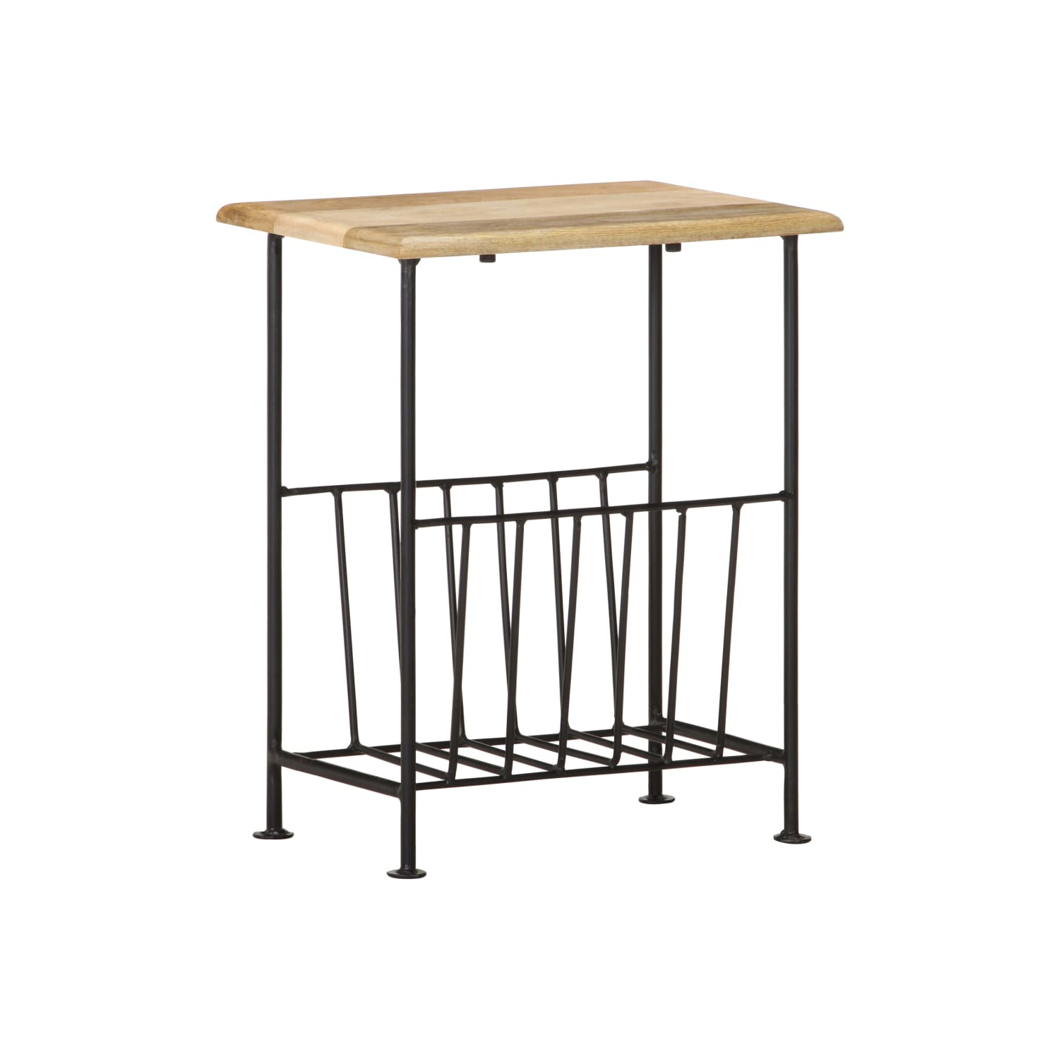 vidaXL Magazine Rack 40x30x50 cm Solid Mango Wood and Steel