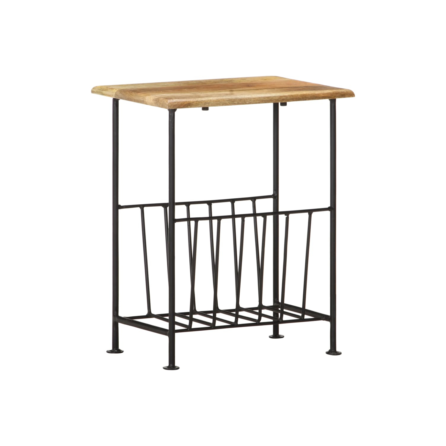 vidaXL Magazine Rack 40x30x50 cm Solid Mango Wood and Steel