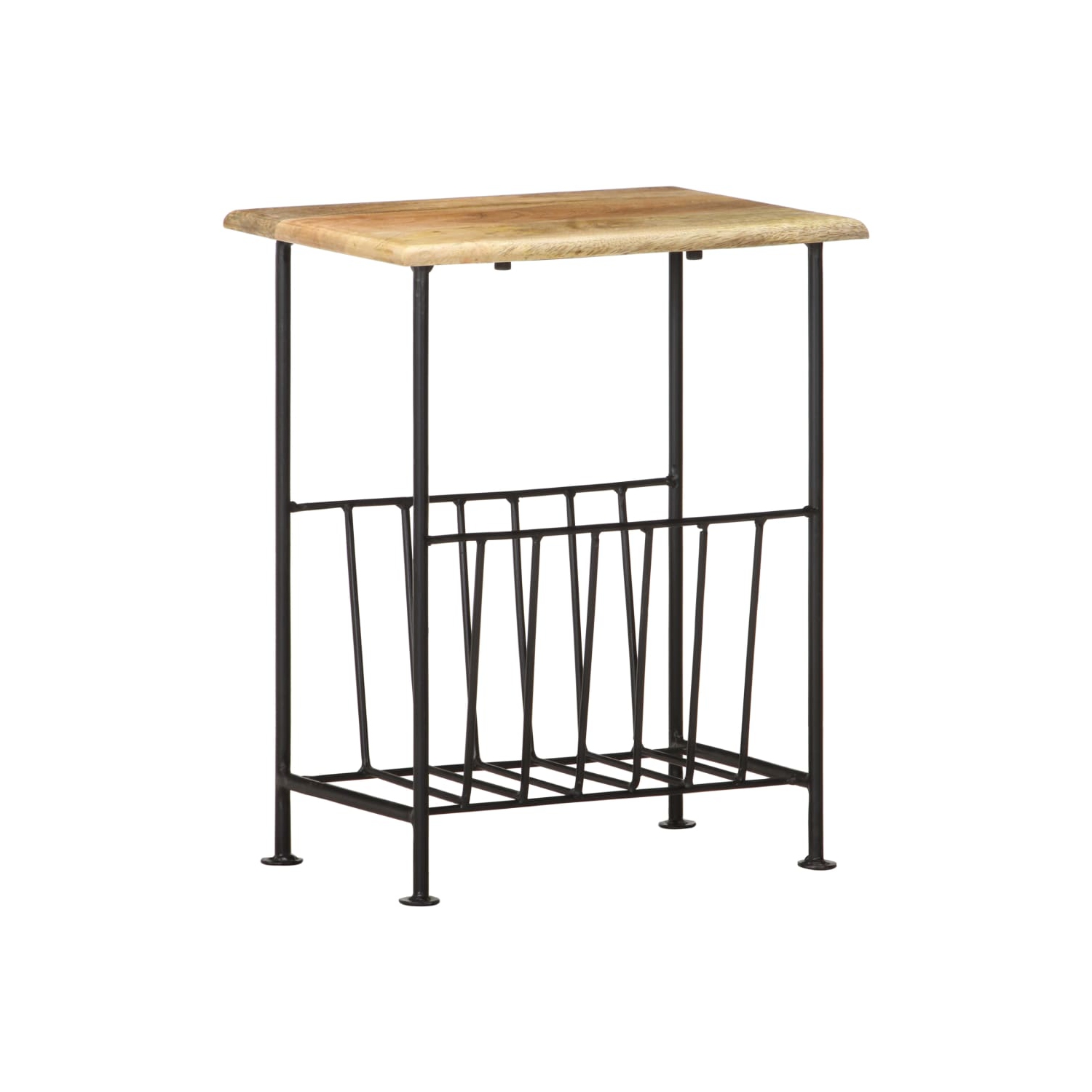 vidaXL Magazine Rack 40x30x50 cm Solid Mango Wood and Steel