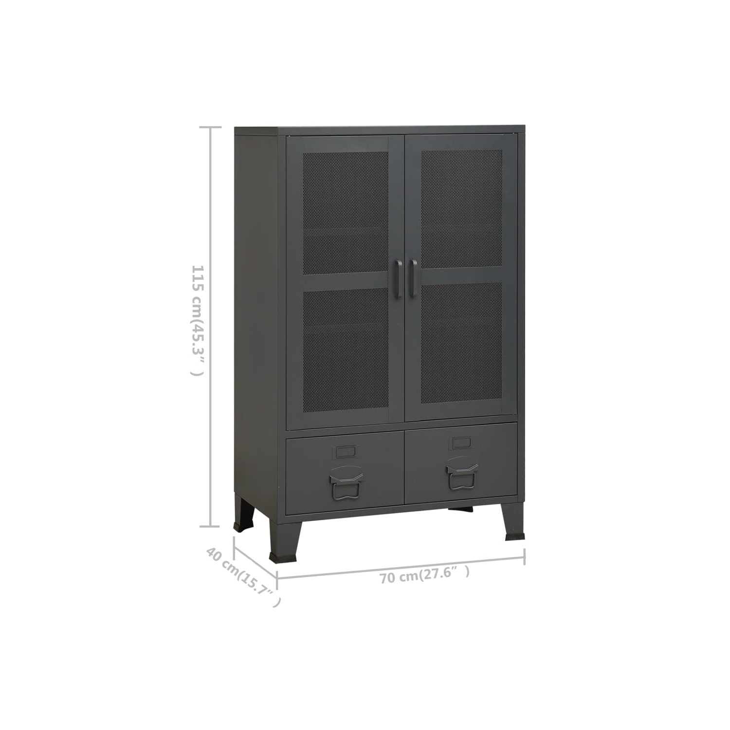 vidaXL Industrial Storage Chest Anthracite Metal