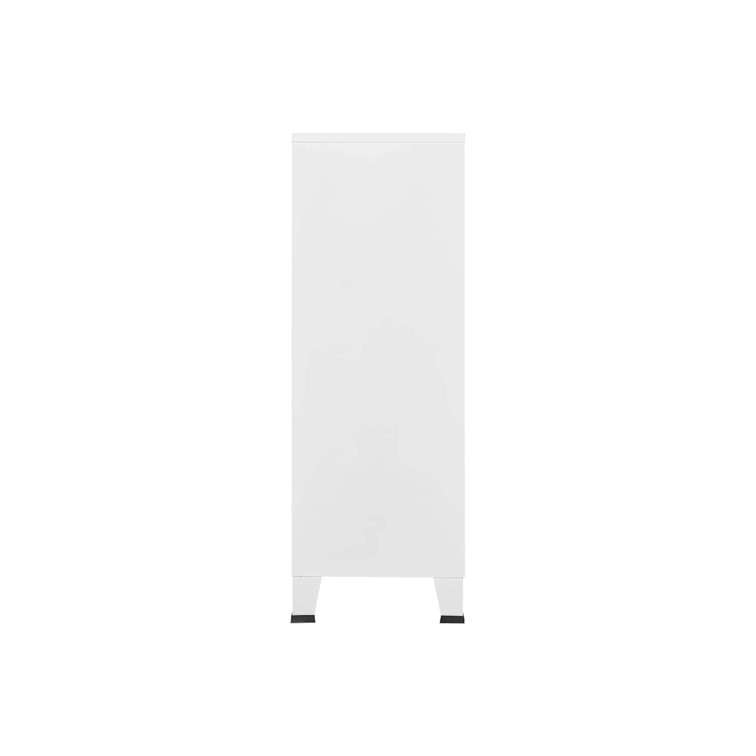 VidaXL – Coffre de rangement en métal avec 6 portes, poignée en métal, 29 x 5 x 45,3 po, blanc