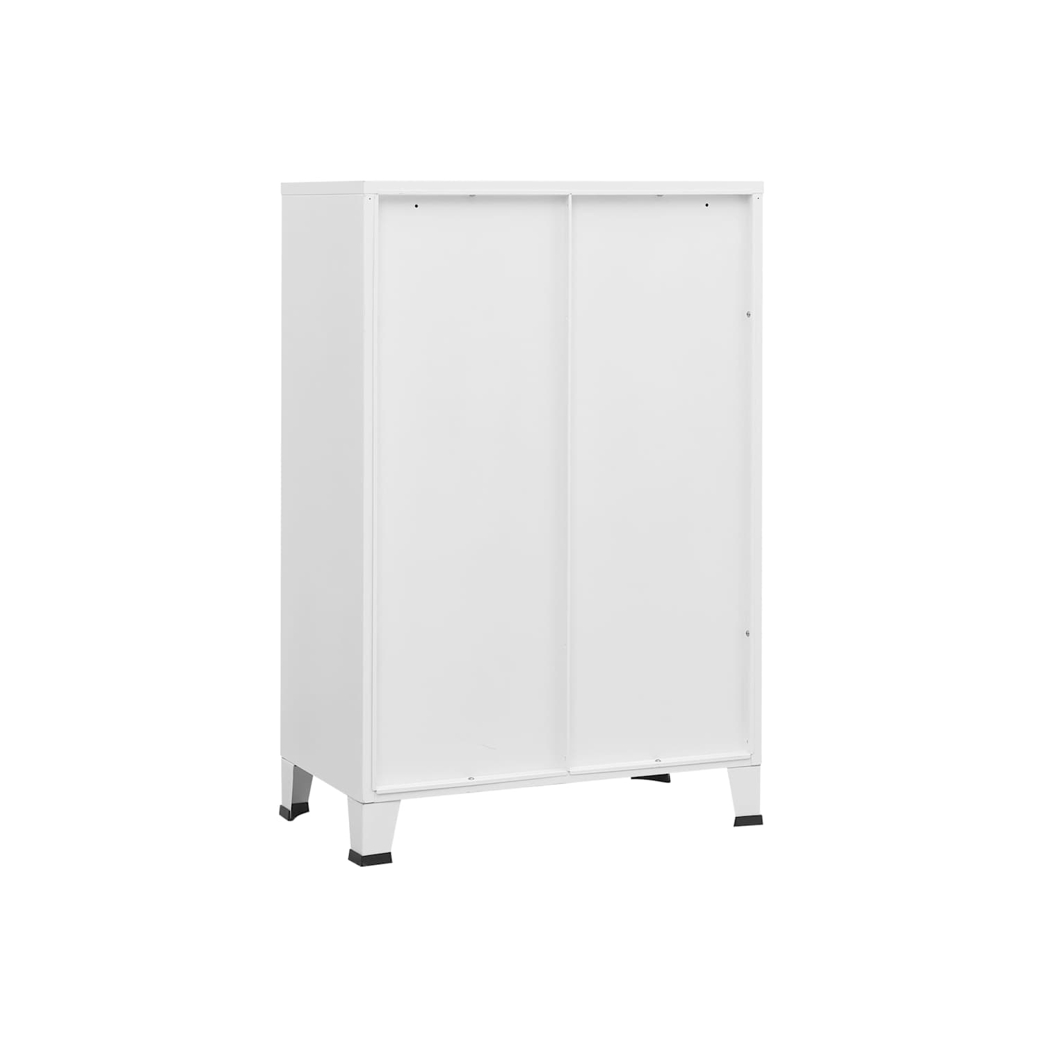 VidaXL – Coffre de rangement en métal avec 6 portes, poignée en métal, 29 x 5 x 45,3 po, blanc