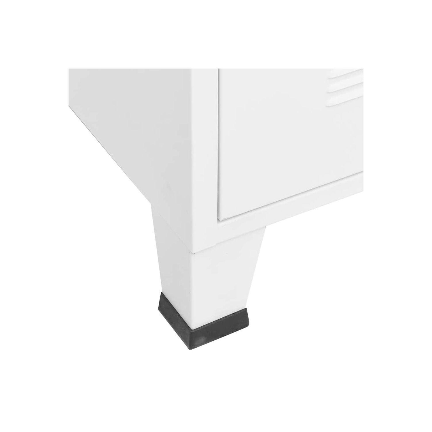 VidaXL – Coffre de rangement en métal avec 6 portes, poignée en métal, 29 x 5 x 45,3 po, blanc