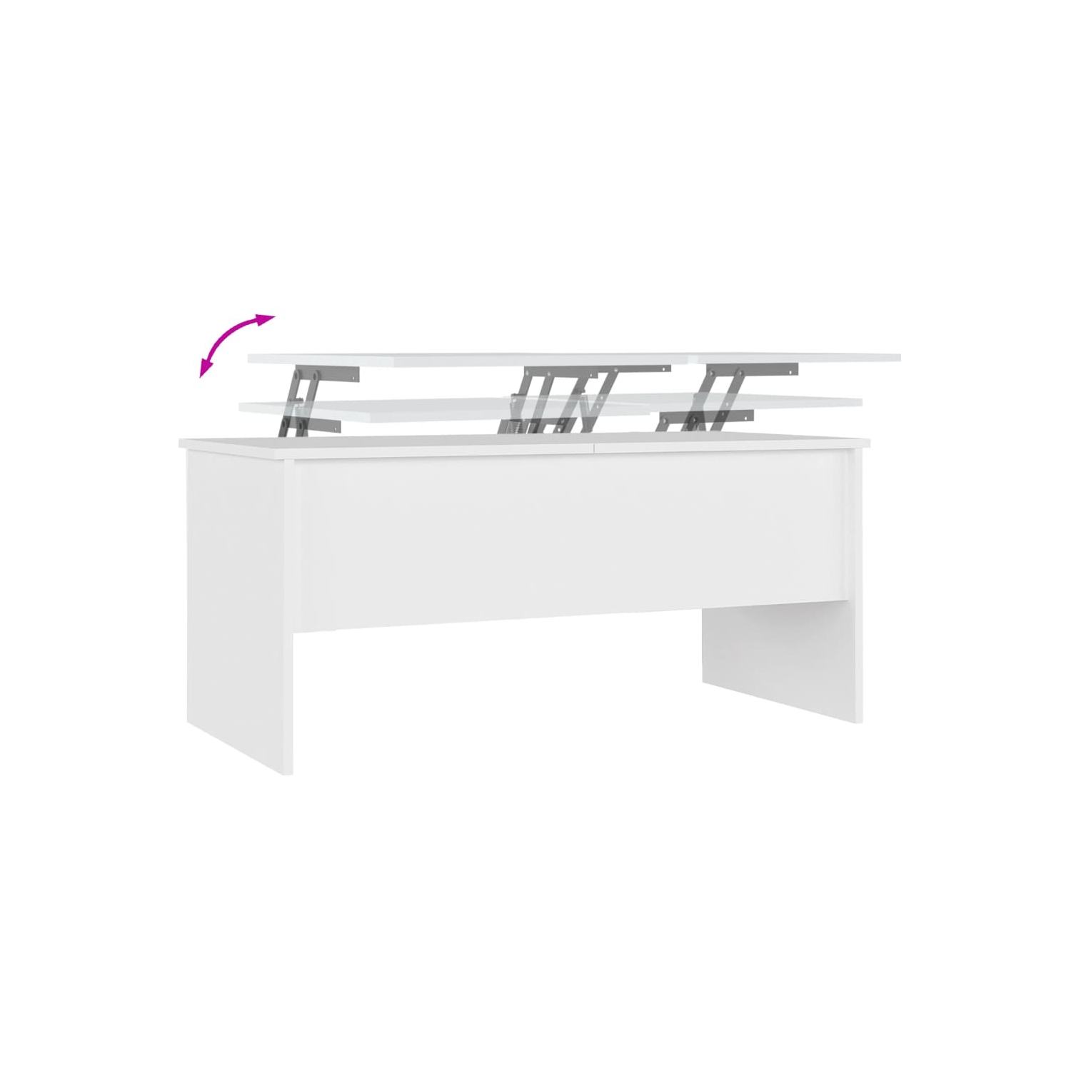 Table basse blanche de 10 x 50 x 5 x 30 po en bois d'ingénierie de 46,5&nbsp;cm