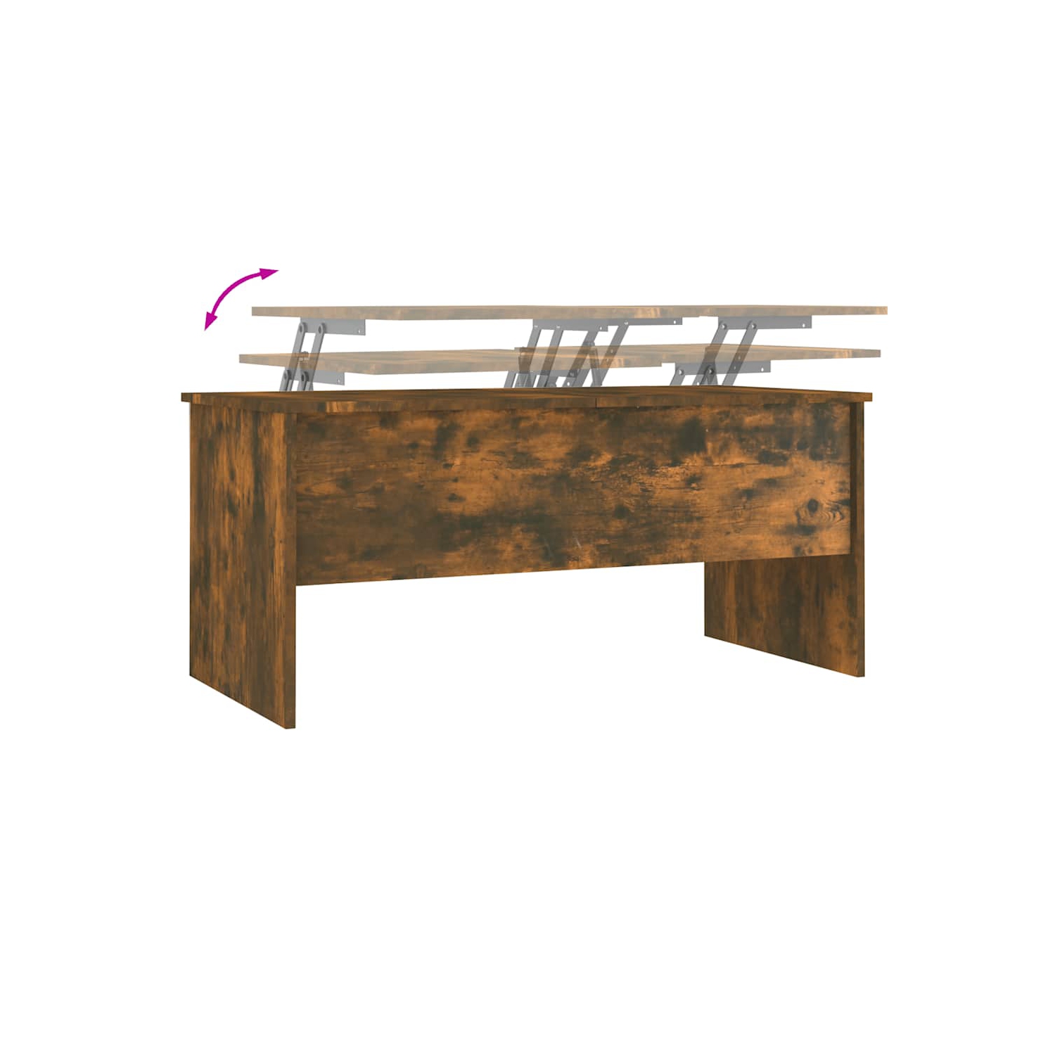 Table basse au fini chêne fumé de 102x50,5x46,5&nbsp;cm