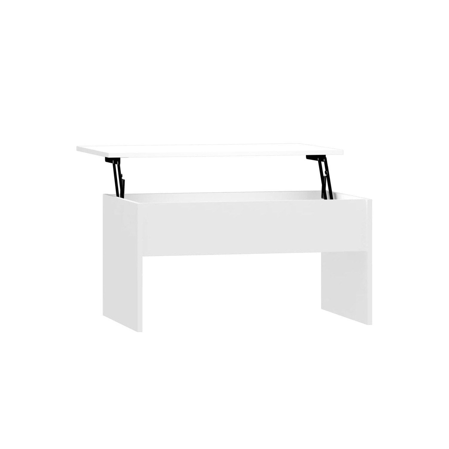 Table basse VisdaXL Blanc très lustré 80 x 50 x 5 x 41,5&nbsp;cm bois d'ingénierie