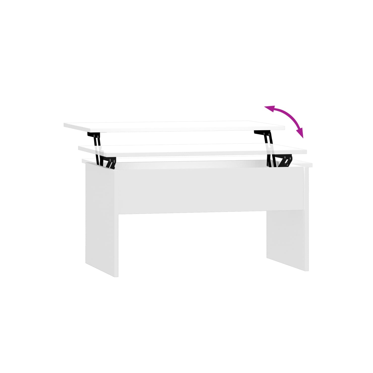 Table basse VisdaXL Blanc très lustré 80 x 50 x 5 x 41,5 cm bois d'ingénierie