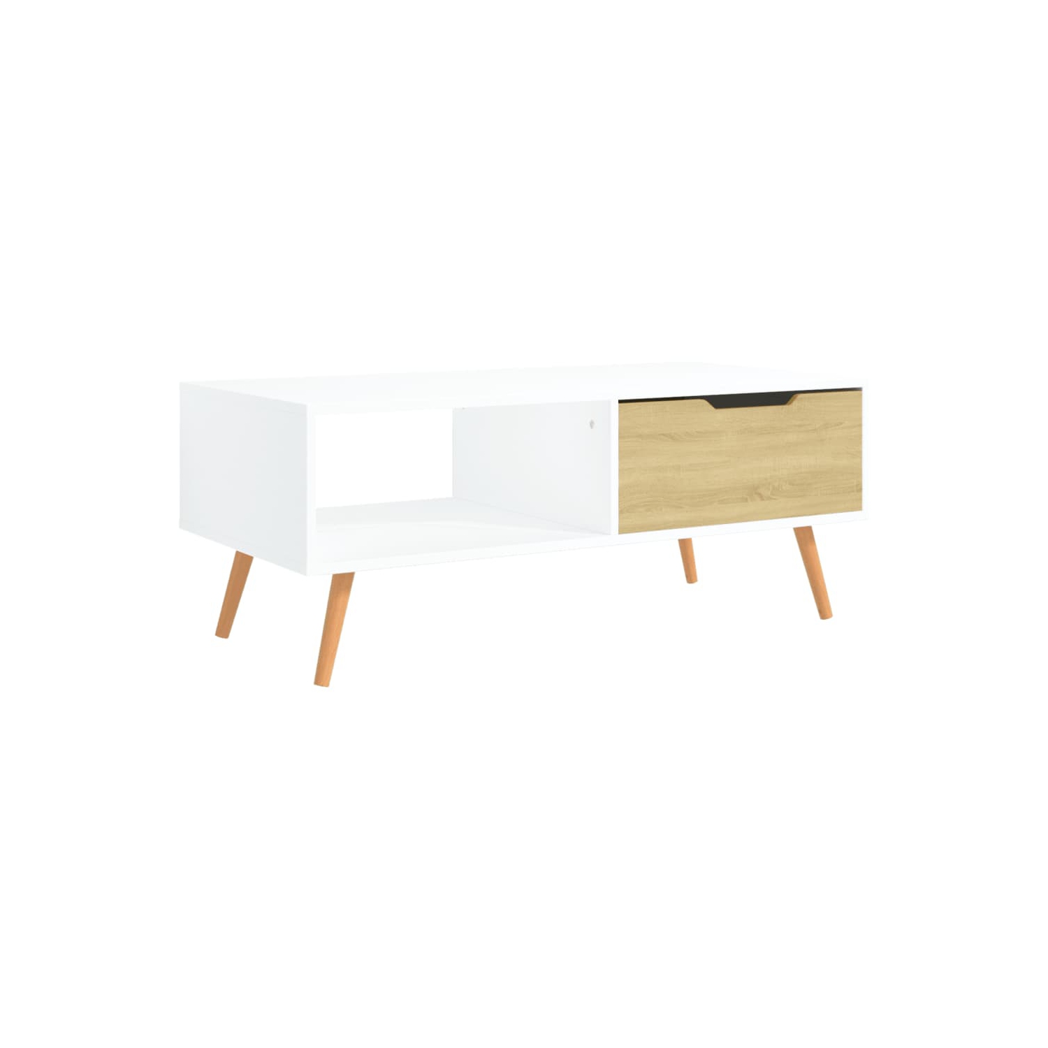 vidaXL Coffee Table White and Sonoma Oak 100x49.5x43 cm Engineered Wood