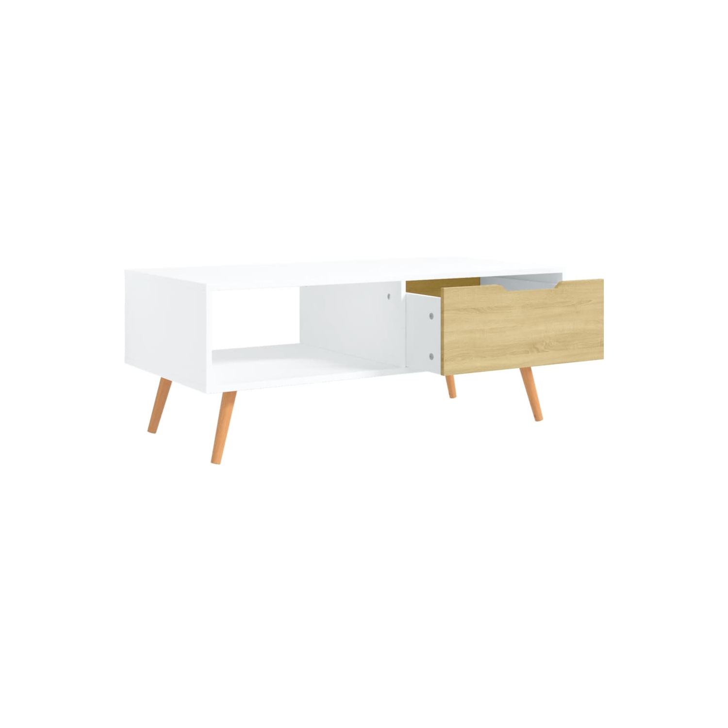 vidaXL Coffee Table White and Sonoma Oak 100x49.5x43 cm Engineered Wood