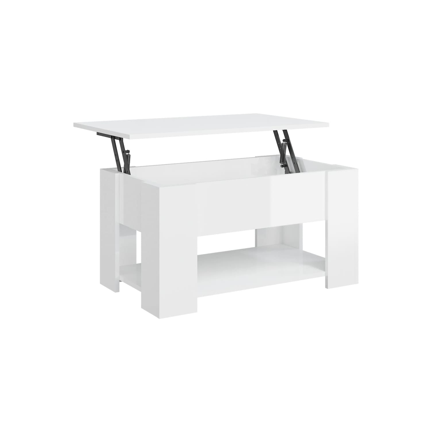 vidaXL Coffee Table High Gloss White 79x49x41 cm Engineered Wood