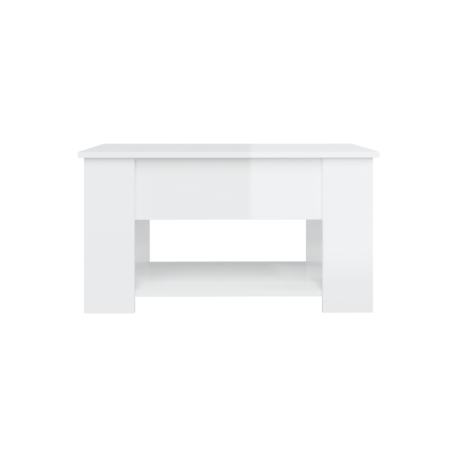 vidaXL Coffee Table High Gloss White 79x49x41 cm Engineered Wood