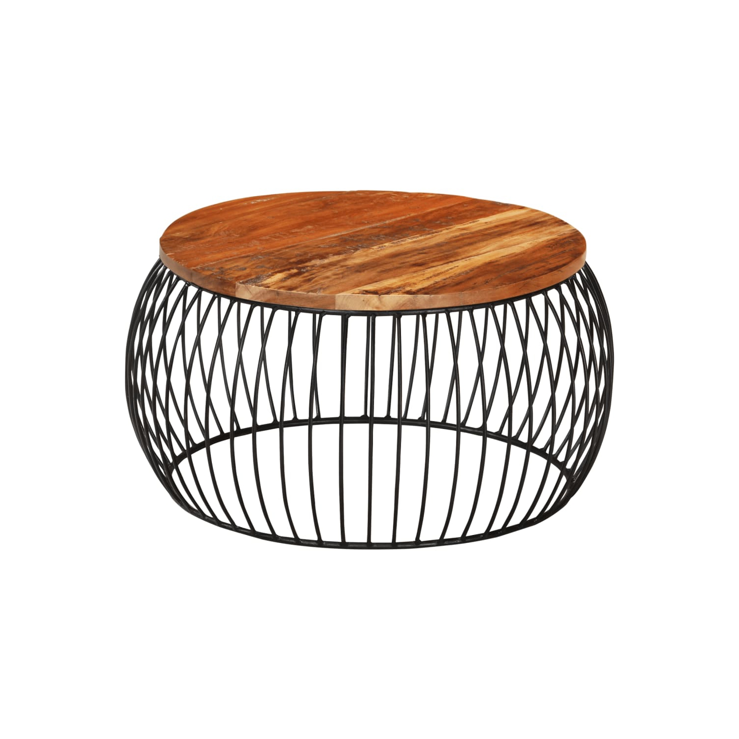 vidaXL Coffee Table Ø68 cm Solid Reclaimed Wood