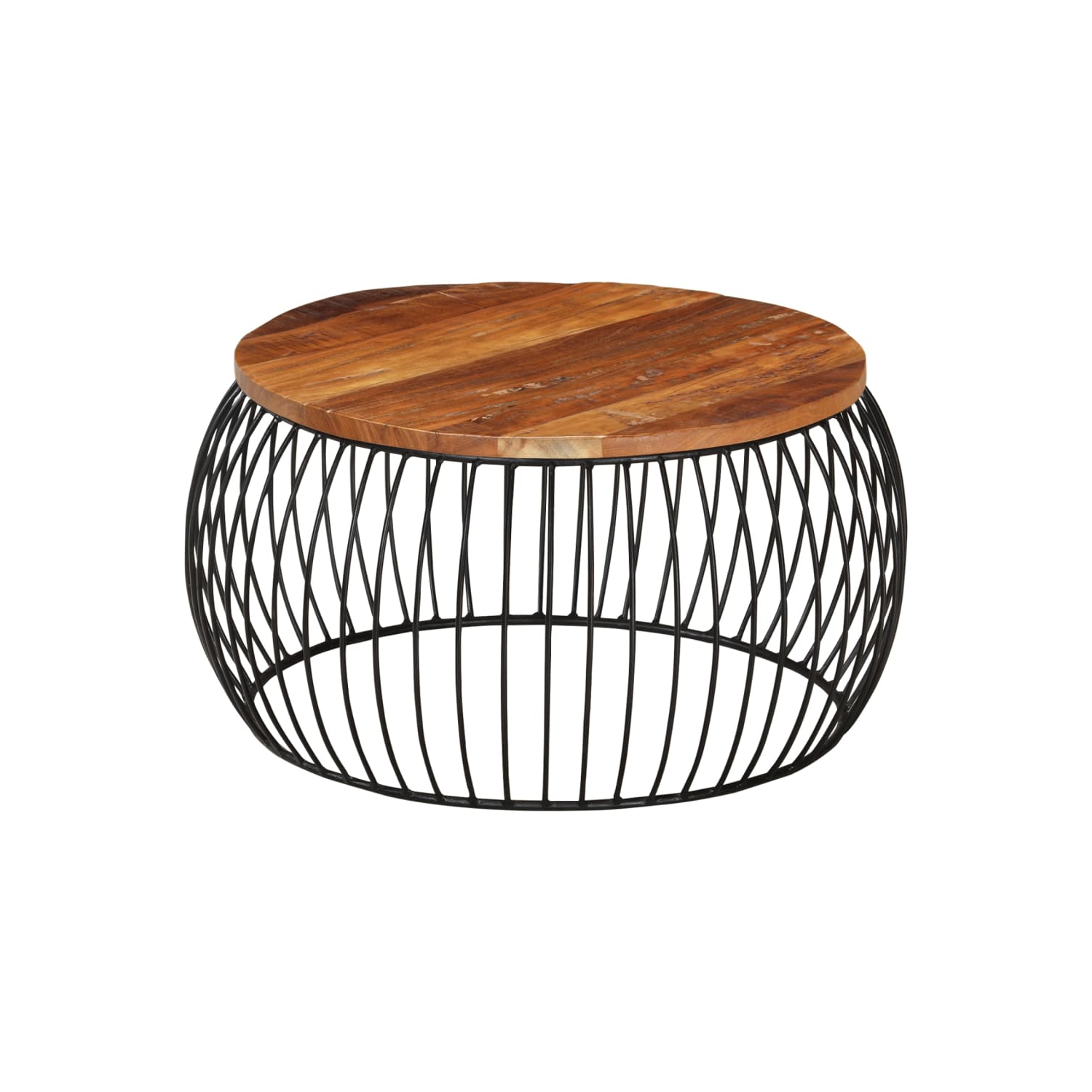 vidaXL Coffee Table Ø68 cm Solid Reclaimed Wood