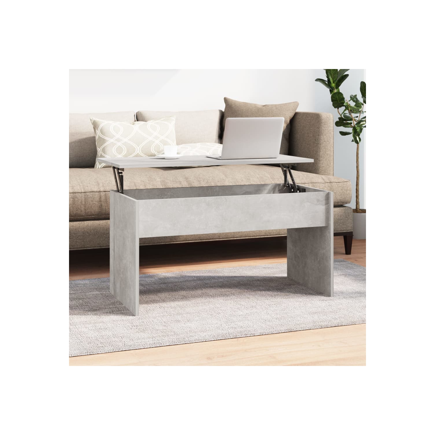 Table basse en béton gris 102x50,5x52,5 cm de vidaXL