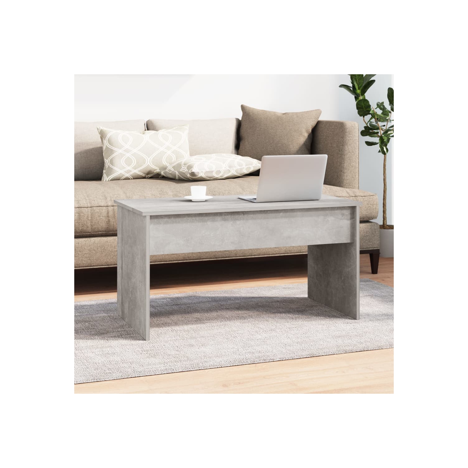 Table basse en béton gris 102x50,5x52,5 cm de vidaXL