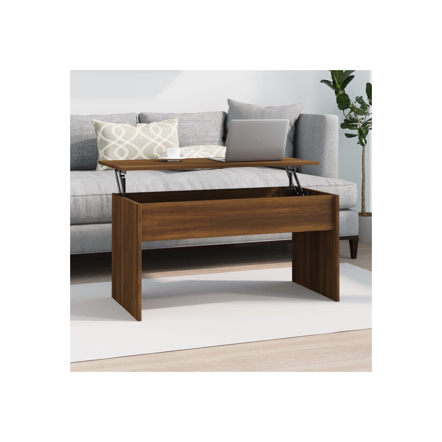 Table basse en chêne brun VisdaXL, 22 x 50 x 5 x 30 po, bois d'ingénierie 52,5 cm