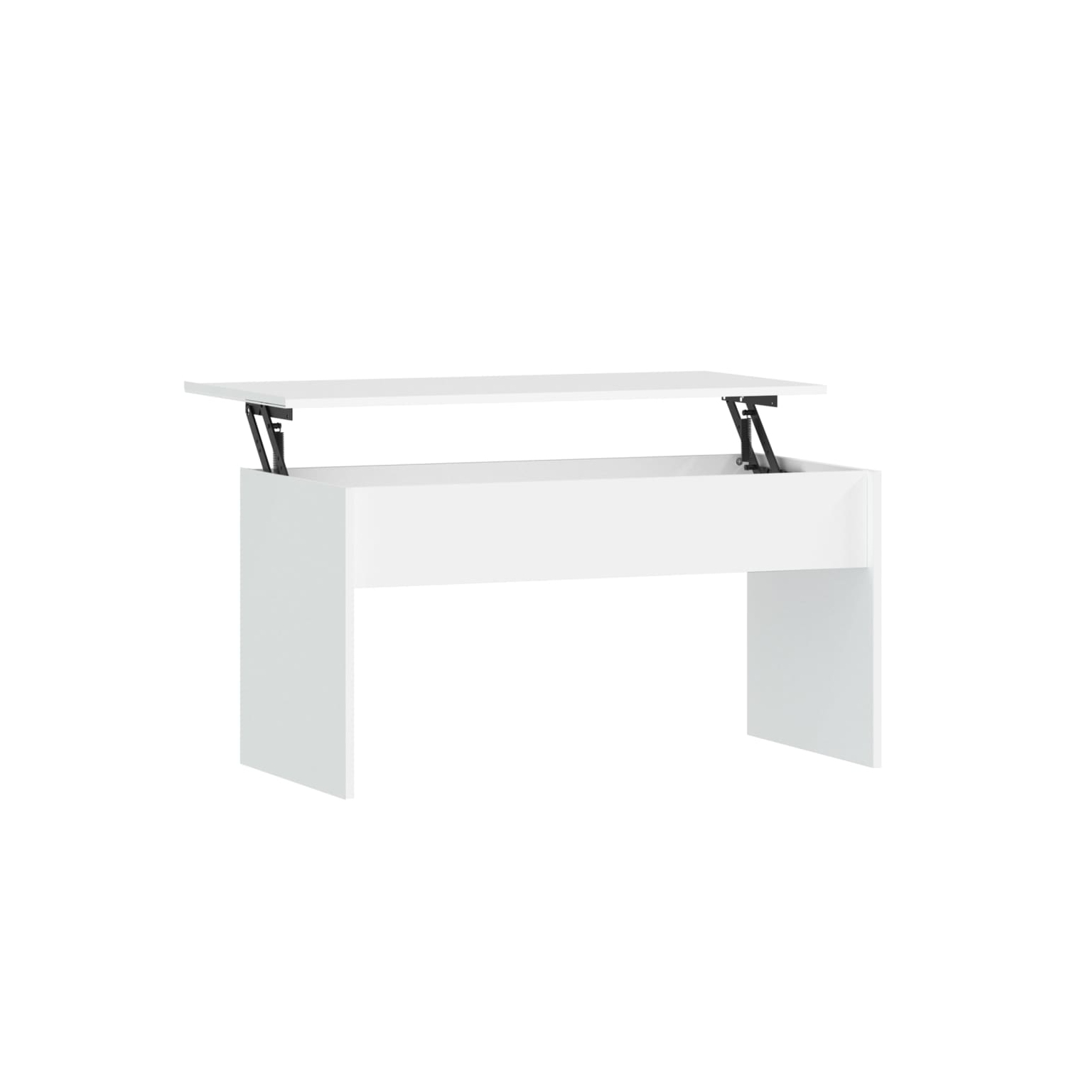 Table basse blanche de 10 x 50 x 5 x 30 po en bois d'ingénierie de 52,5&nbsp;cm